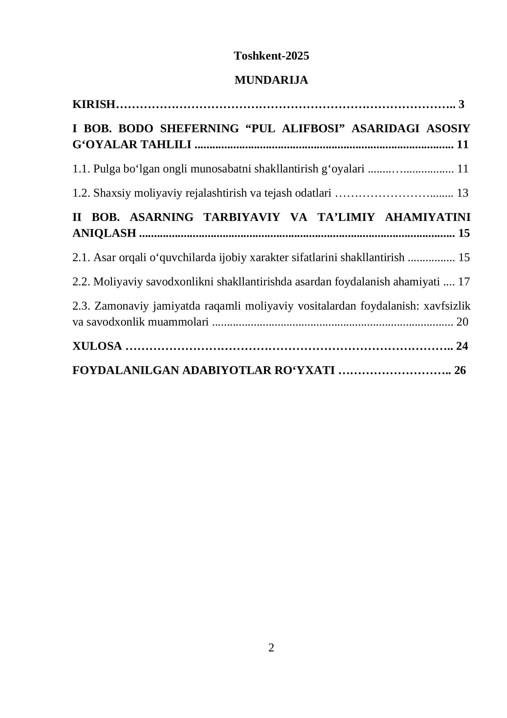 Filologiya va tillarni o‘qitish (arab tili) bakalavr yo‘nalishi talabasi KURS ISHI 2