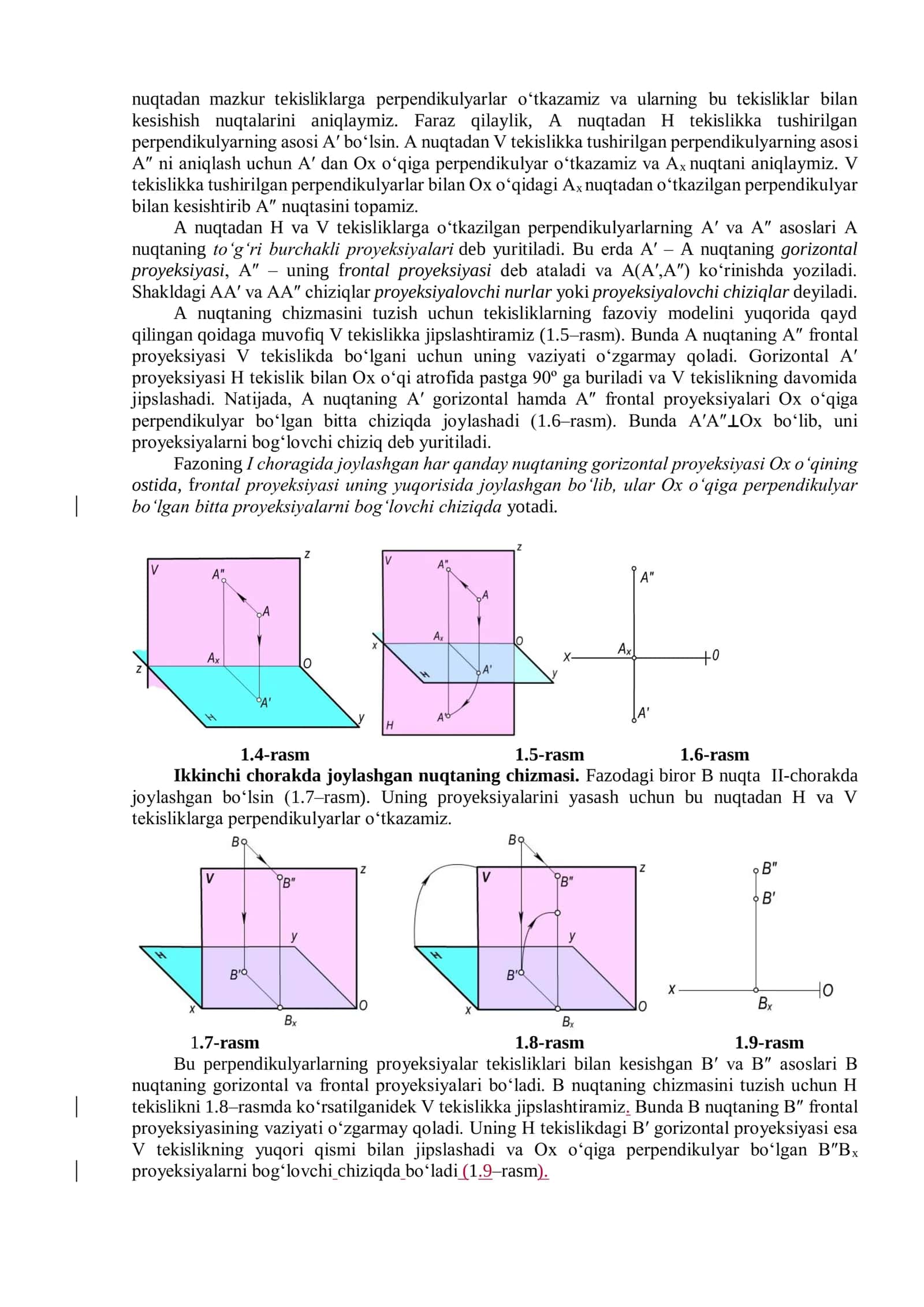 Proyeksiyalar tekisliklari 2