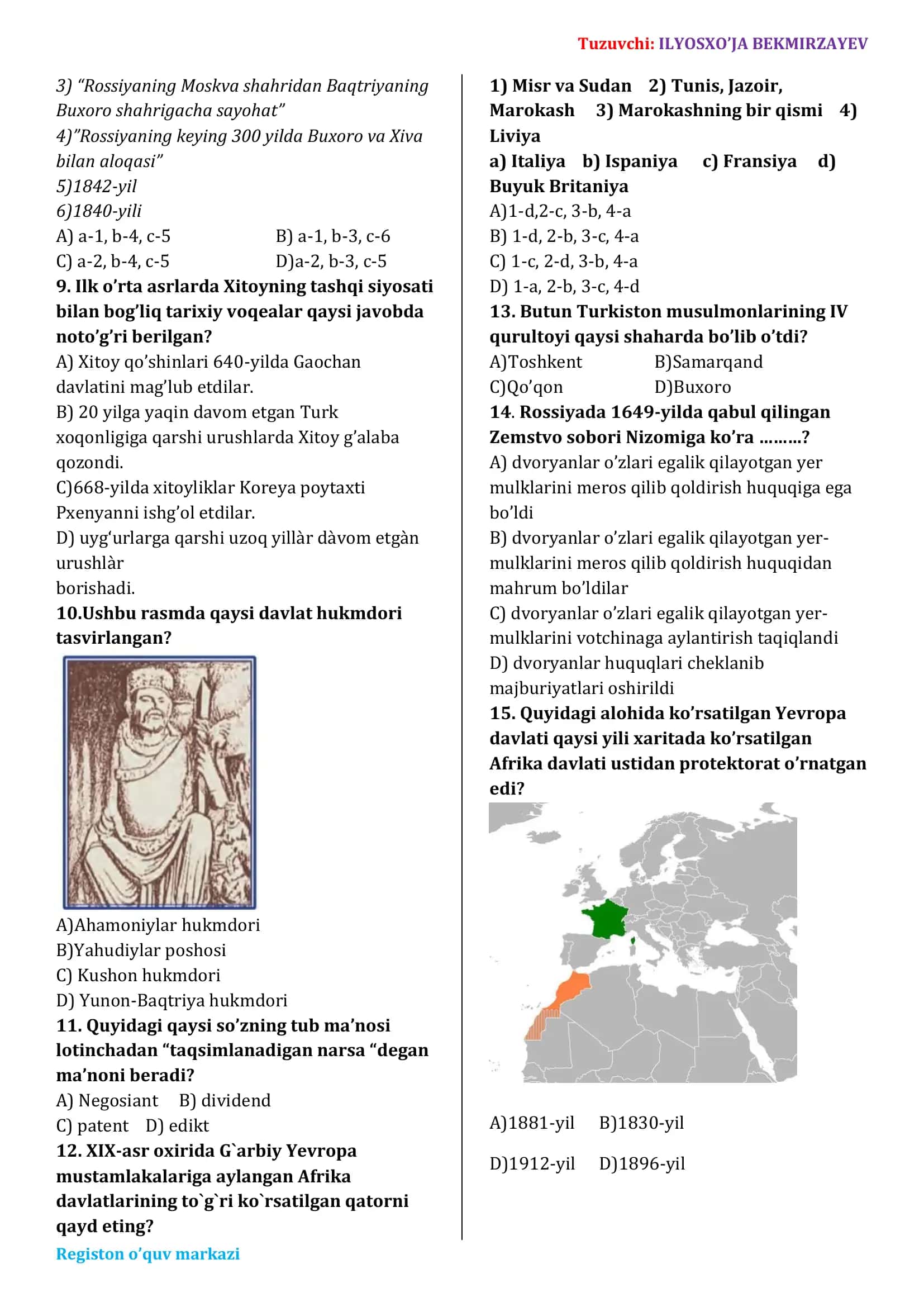 Tarix test 2