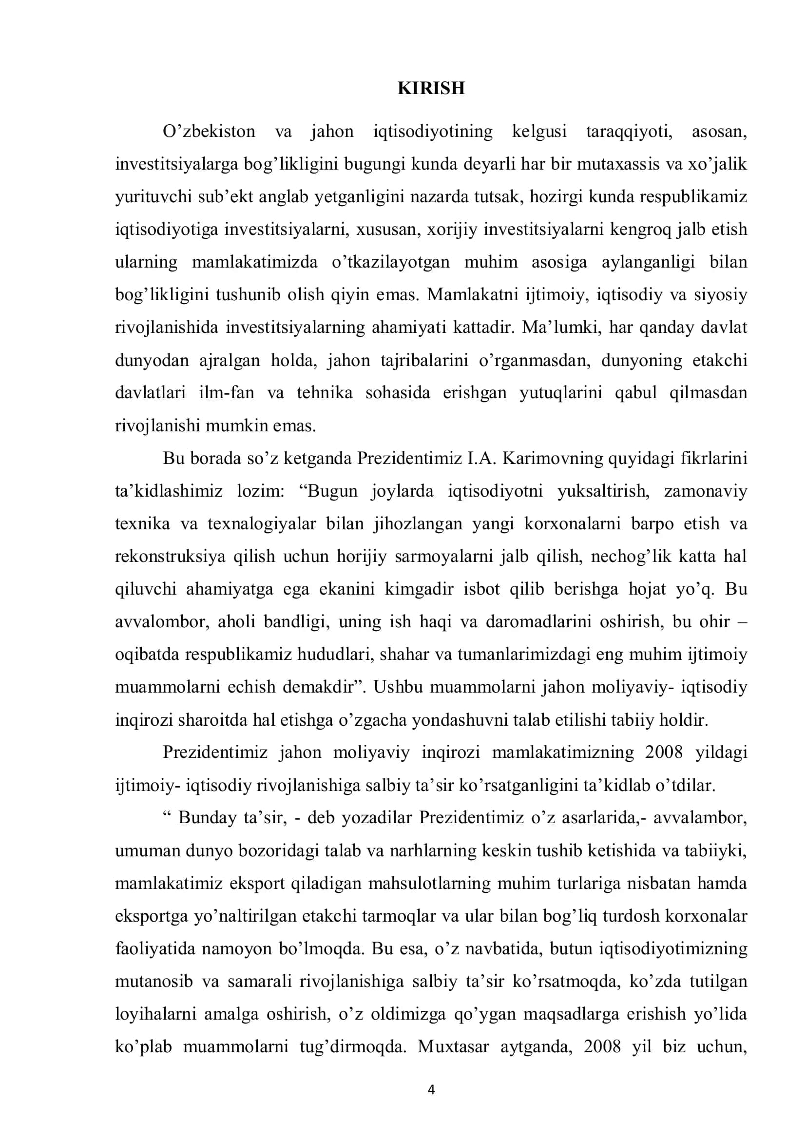 Investitsiya kiritish va uni ishlab chiqarishni ma’limotlar bazasini boshqarish tizimini ishlab chiqish 2