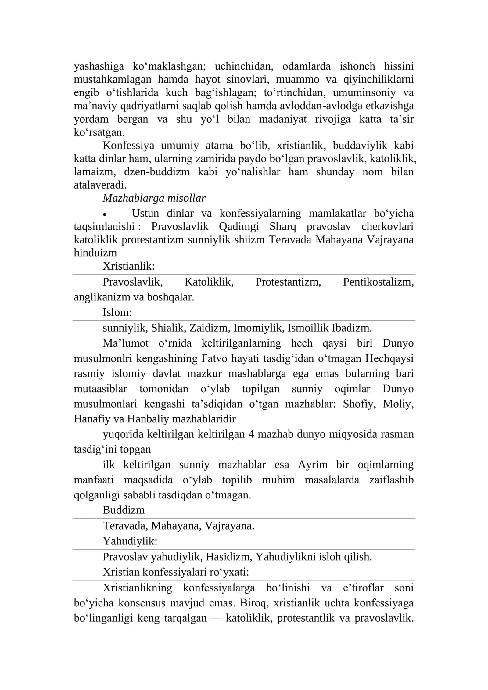 O‘zbekistonda faoliyat yurituvchi diniy tashkilotlar 2