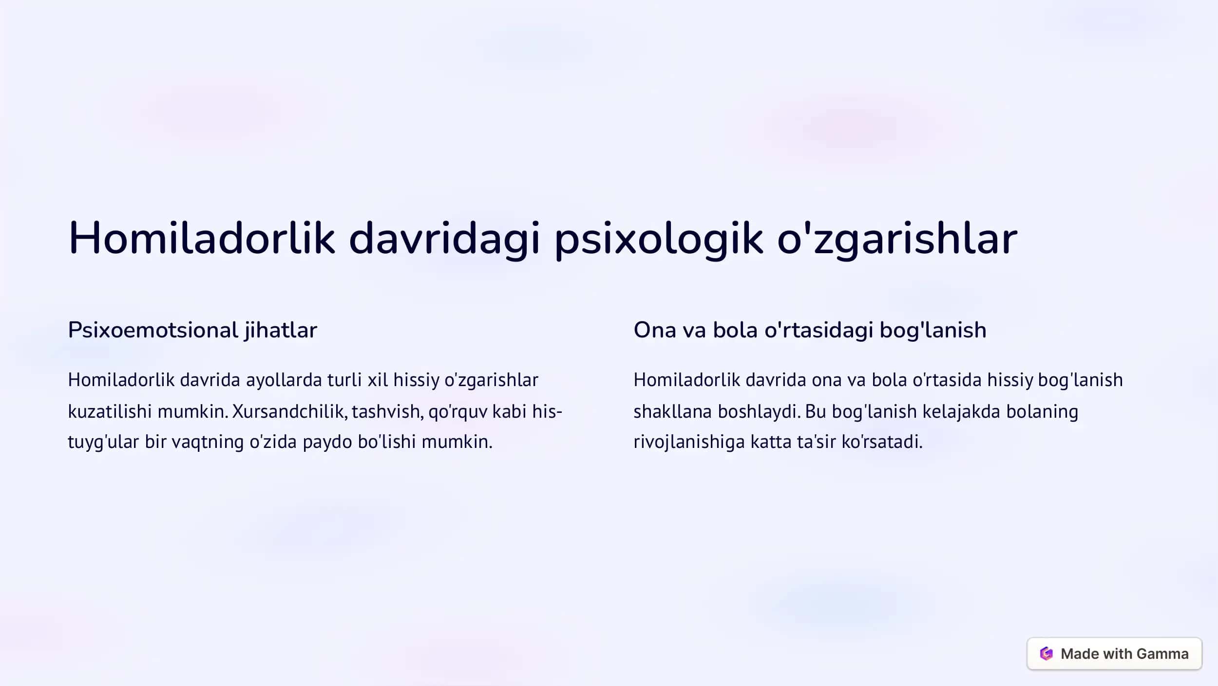 Perinatal psixologiyaning  umumiy konsepsiyalari 2