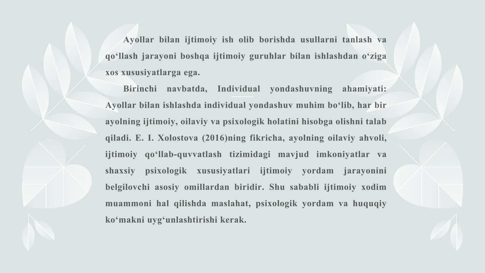 AYOLLAR BILAN IJTIMOIY ISH OLIB BORISH USULLARINING NAZARIY METADALOGIK ASOSLARI 2