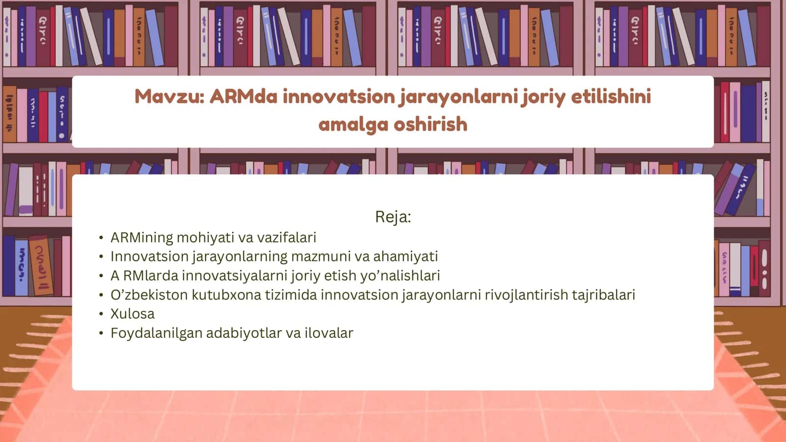 ARMda innovatsion jarayonlarni joriy etilishini amalga oshirish 2