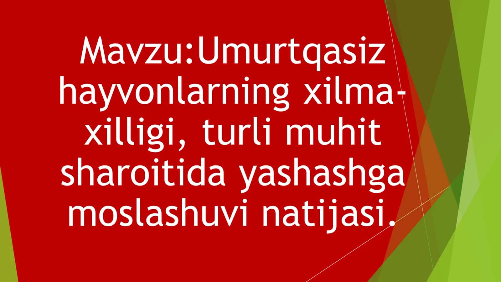 Umurtqasiz hayvonlarning xilma-xilligi, turli muhit sharoitida yashashga moslashuvi natijasi 2