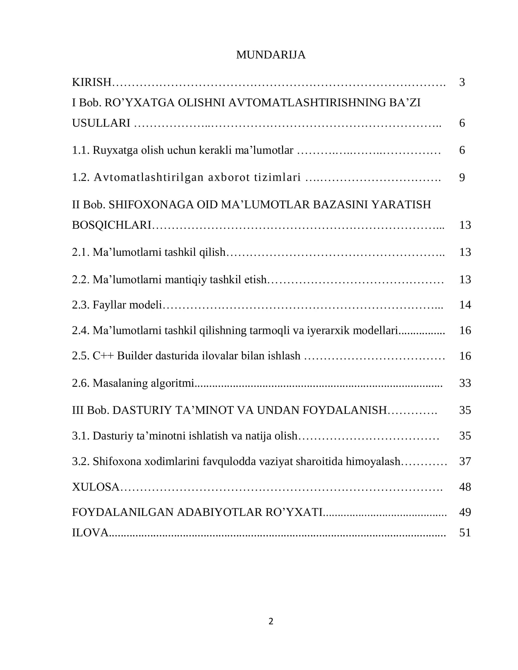 Shifoxonalarda bemorlarni ro’yxatga olishni avtomatlashtiruvchi dasturiy vosita yaratish 2