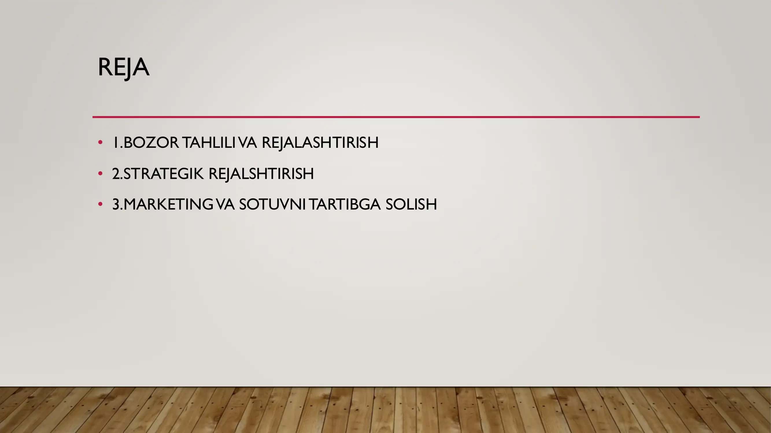 BOZOR MUNOSABATLARI SHAROITIDA KORXONA FAOLIYATINI REJALASHTIRISH VA TARTIBGA SOLISH 2