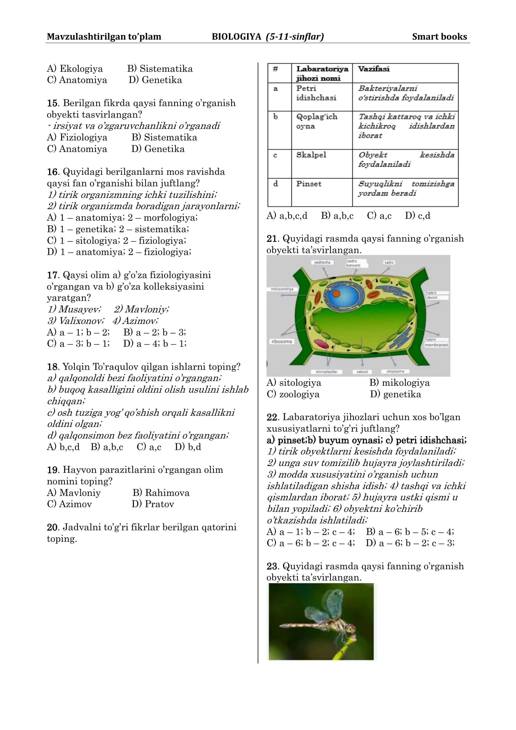 BIOLOGIYA (5-11-sinflar) Smart books 2