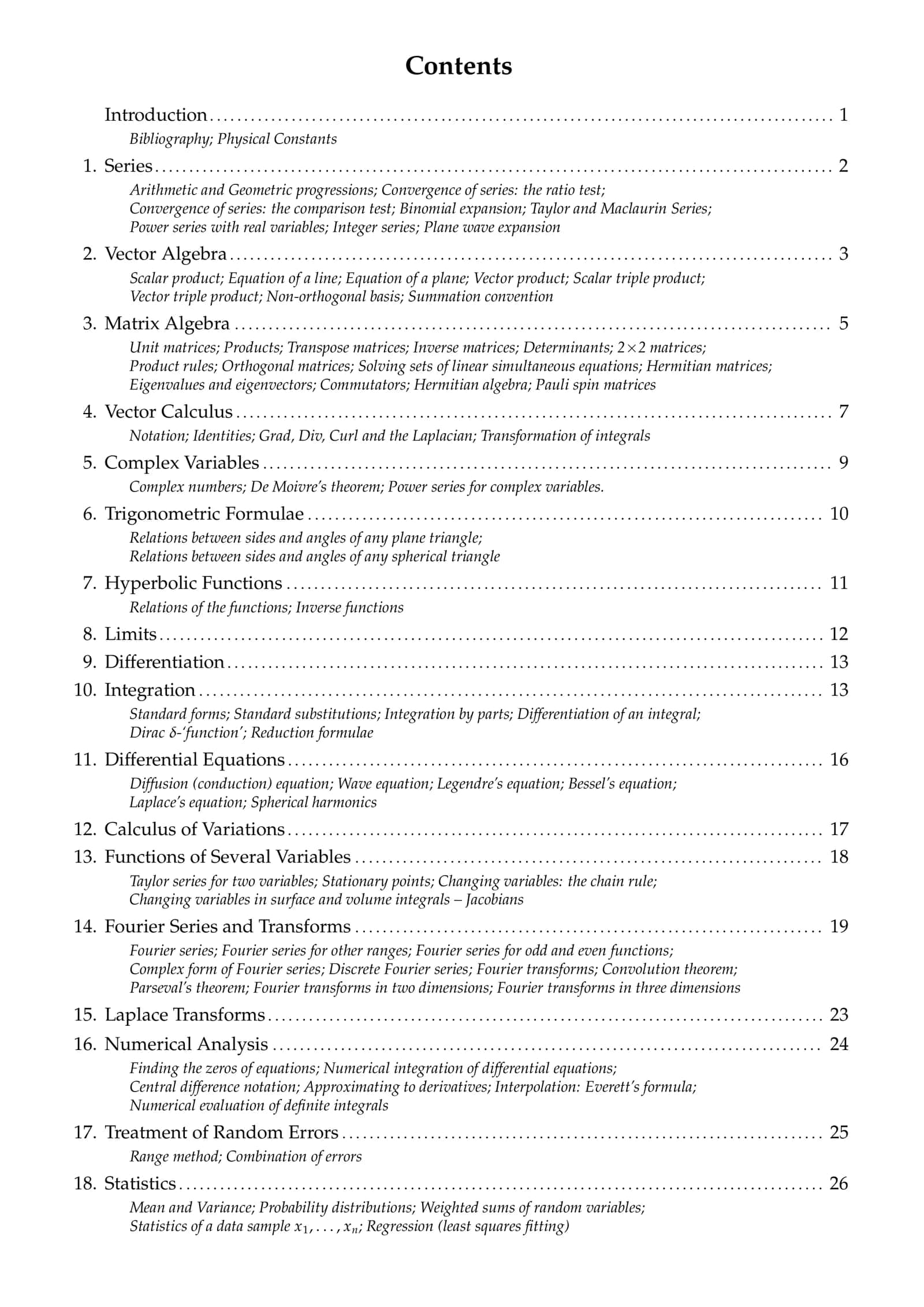 Mathematical Formula Handbook 2