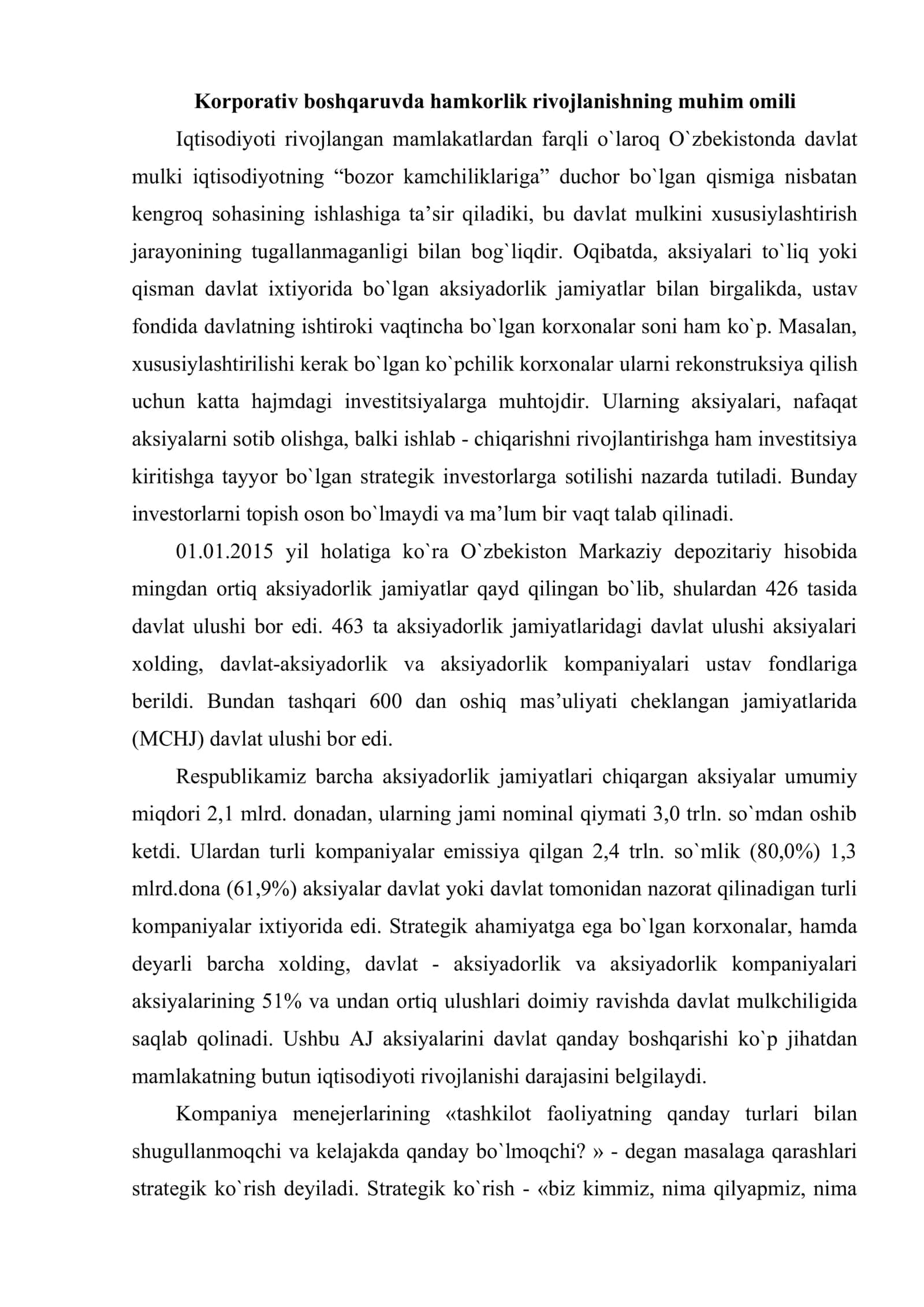 Korporativ tuzilmalar biznes-jarayonlarining ichki va tashqi muhiti 2