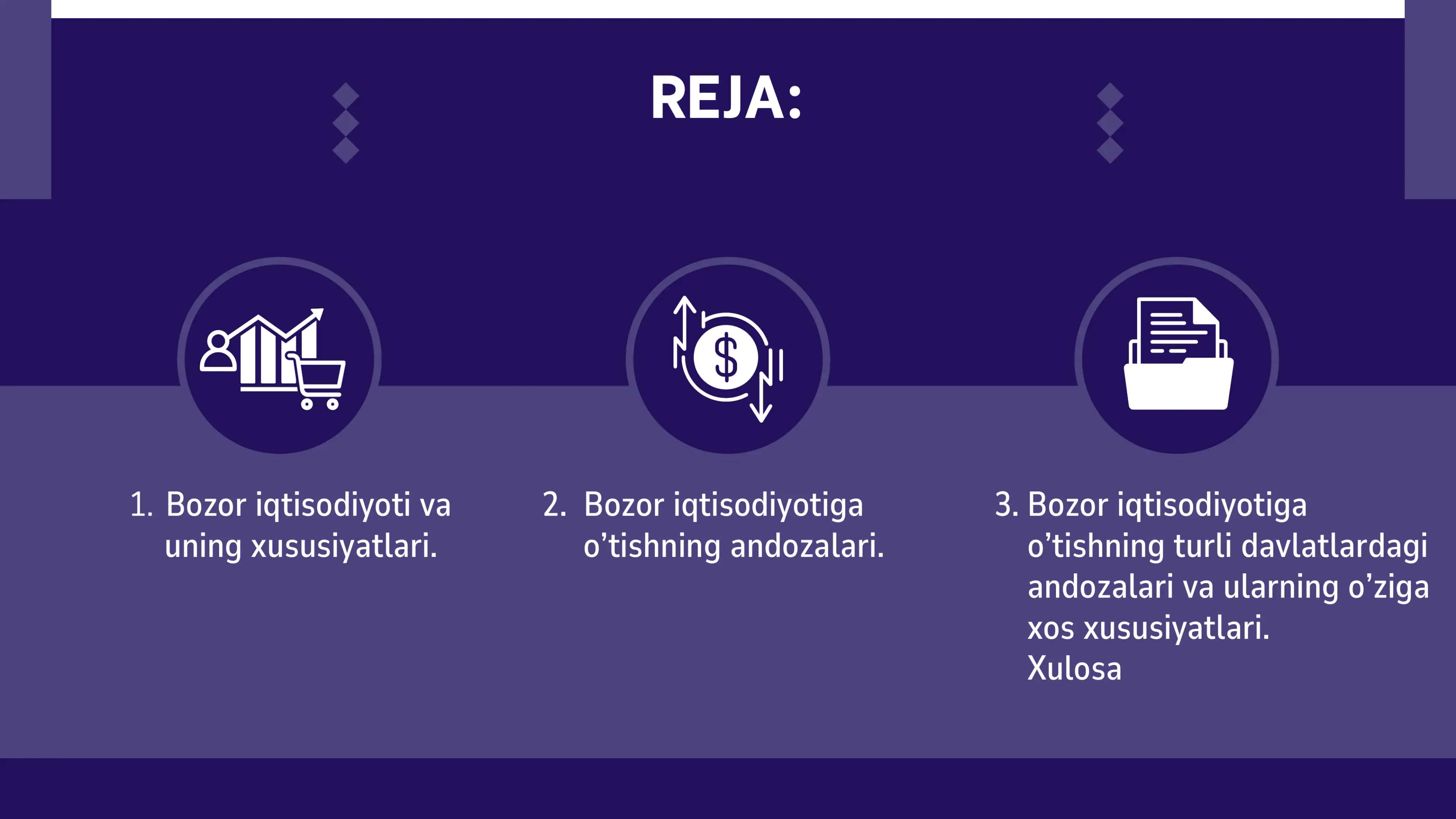 Bozor iqtisodiyotiga o’tishning andozalari va ularning o’ziga xos xususiyatlari | slayd 2