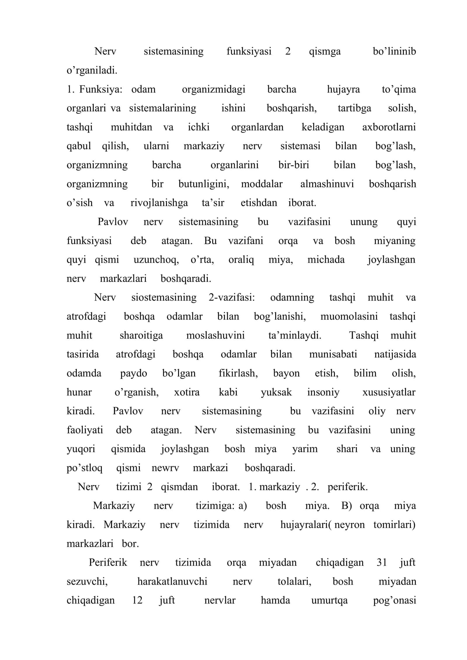 Nerv sistemasining fiziologiyasi va yosh xususiyatlari 2