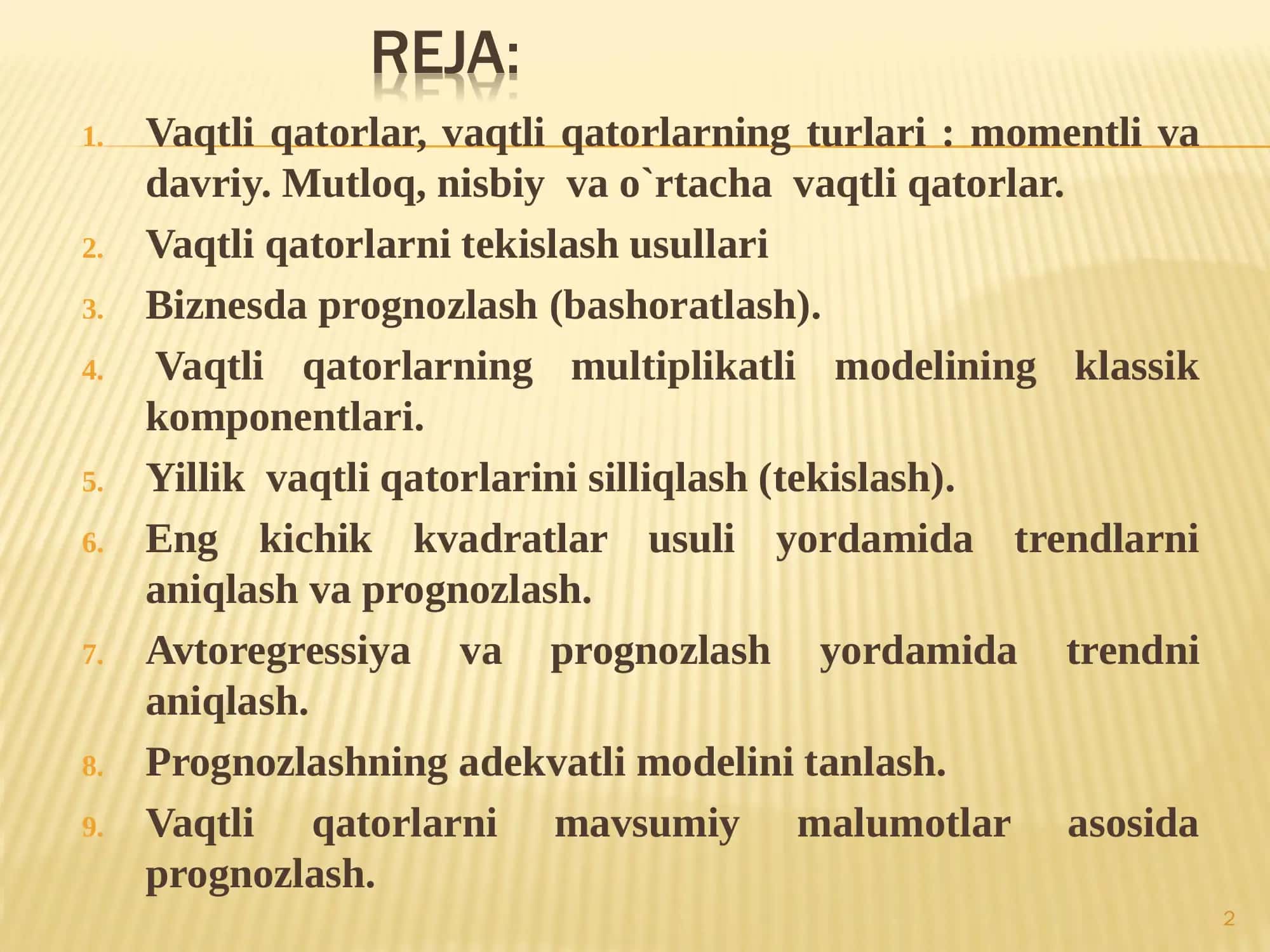 Vaqtli qatorlar, vaqtli qatorlarning turlari 2