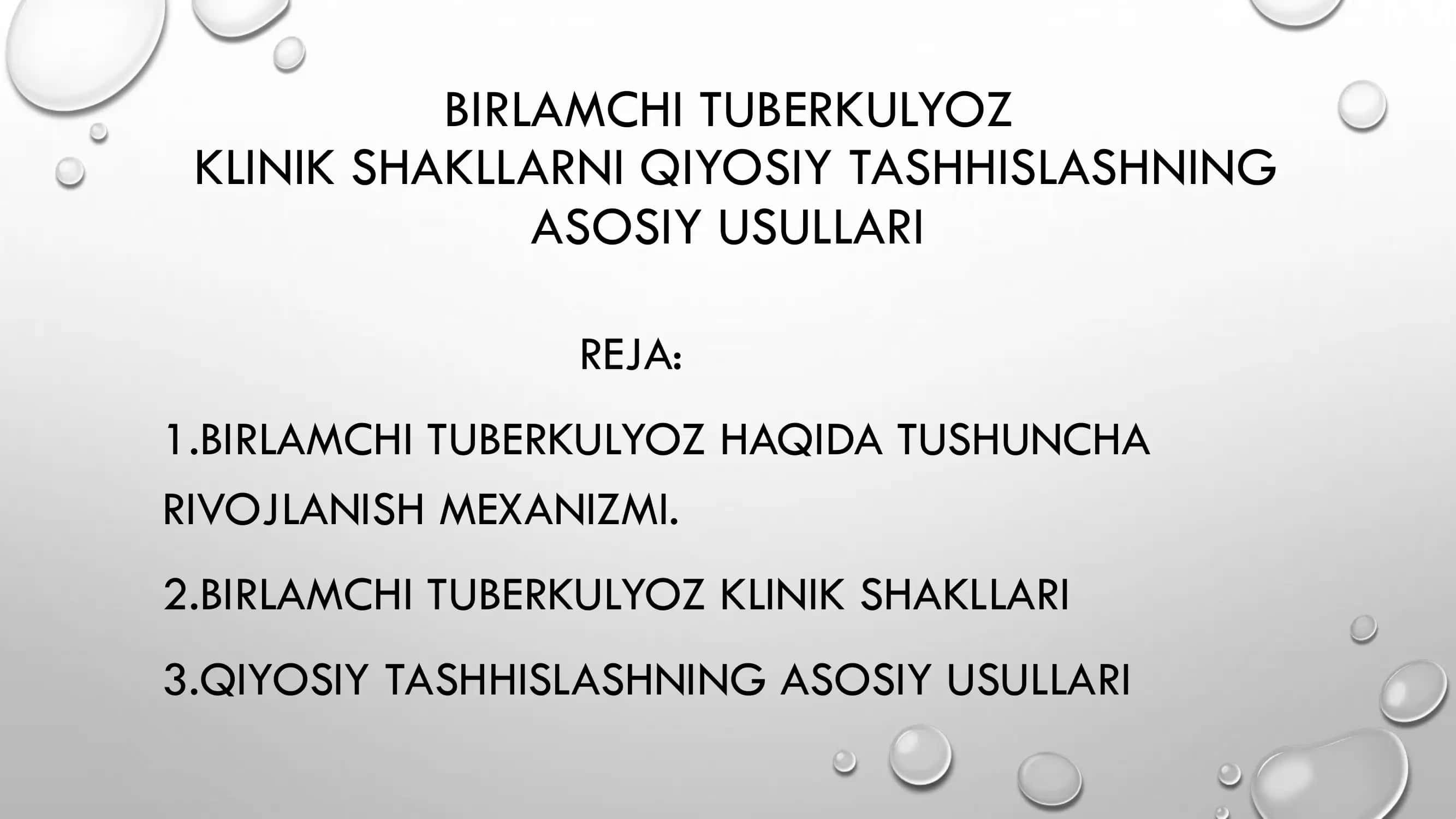 BIRLAMCHI TUBERKULYOZ KLINIK SHAKLLARNI QIYOSIY TASHHISLASHNING ASOSIY USULLARI 2