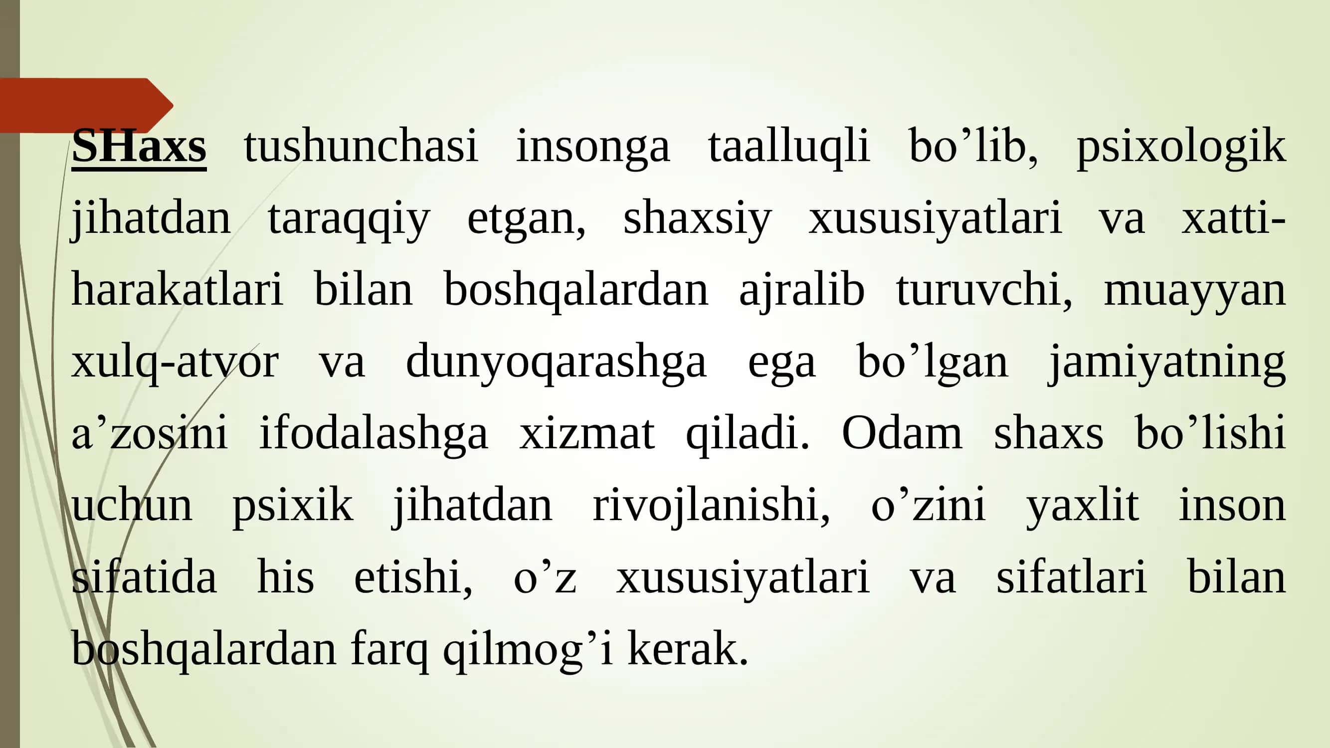 Shaxs rivojlanishining umumiy qonunlari, uning tashxisi to’g’risida g’oyalar 2
