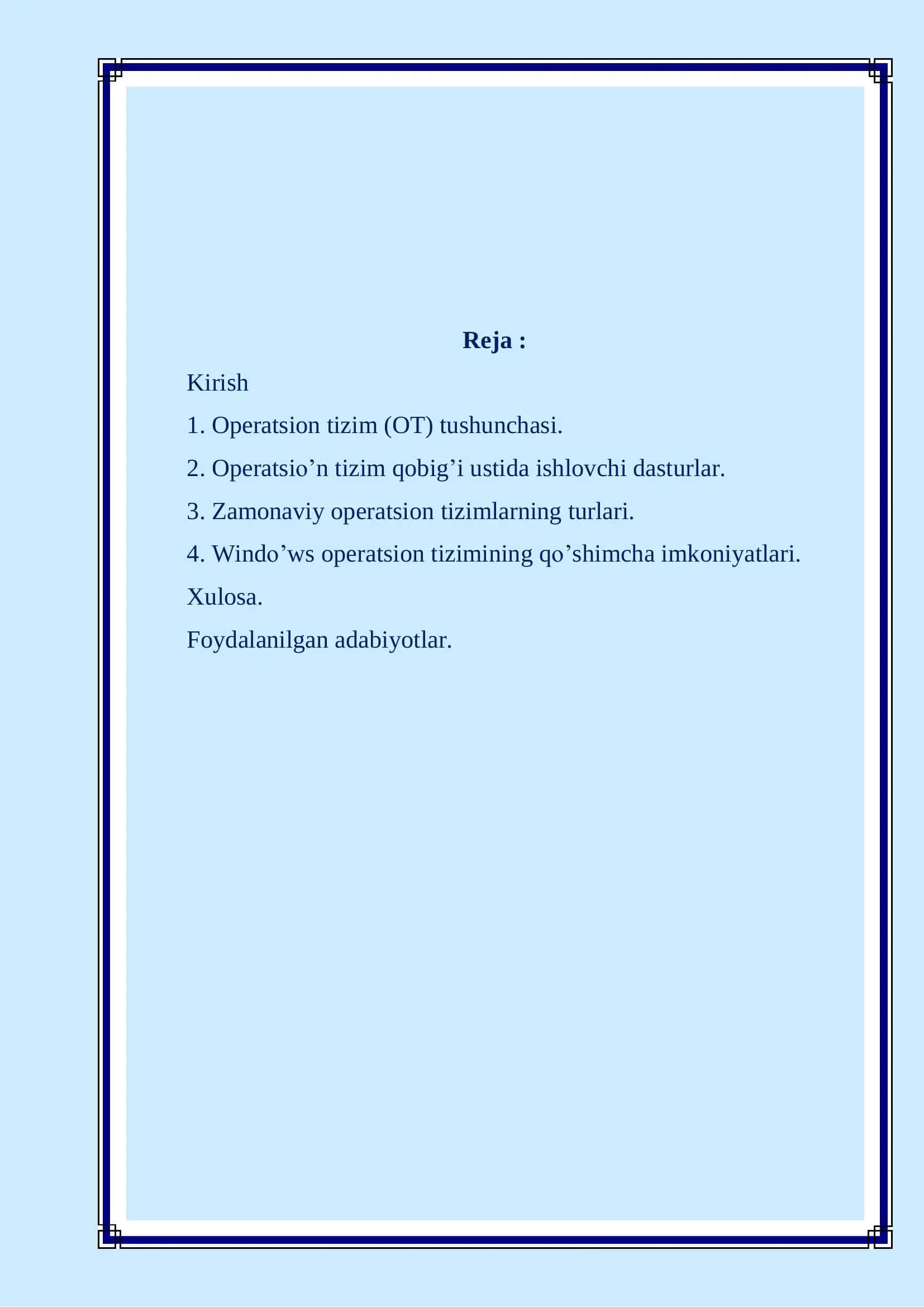 Operatsion tizimlar haqida ma’lumotlar 2