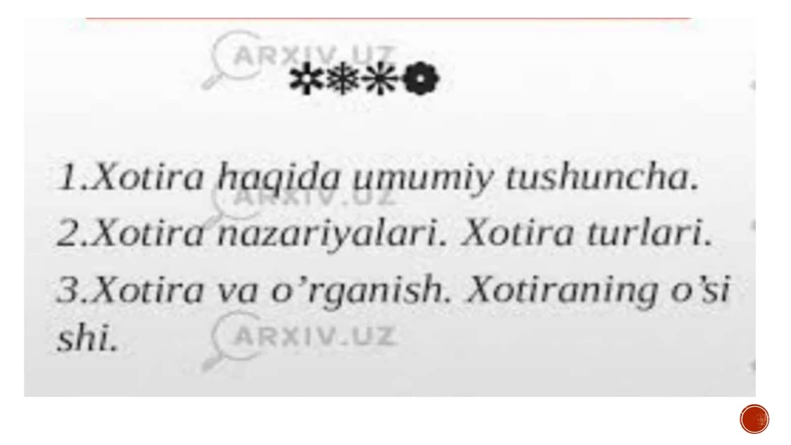 XOTIRANING PSIXIK JARAYON SIFATIDA ÒRGANILISHI 2