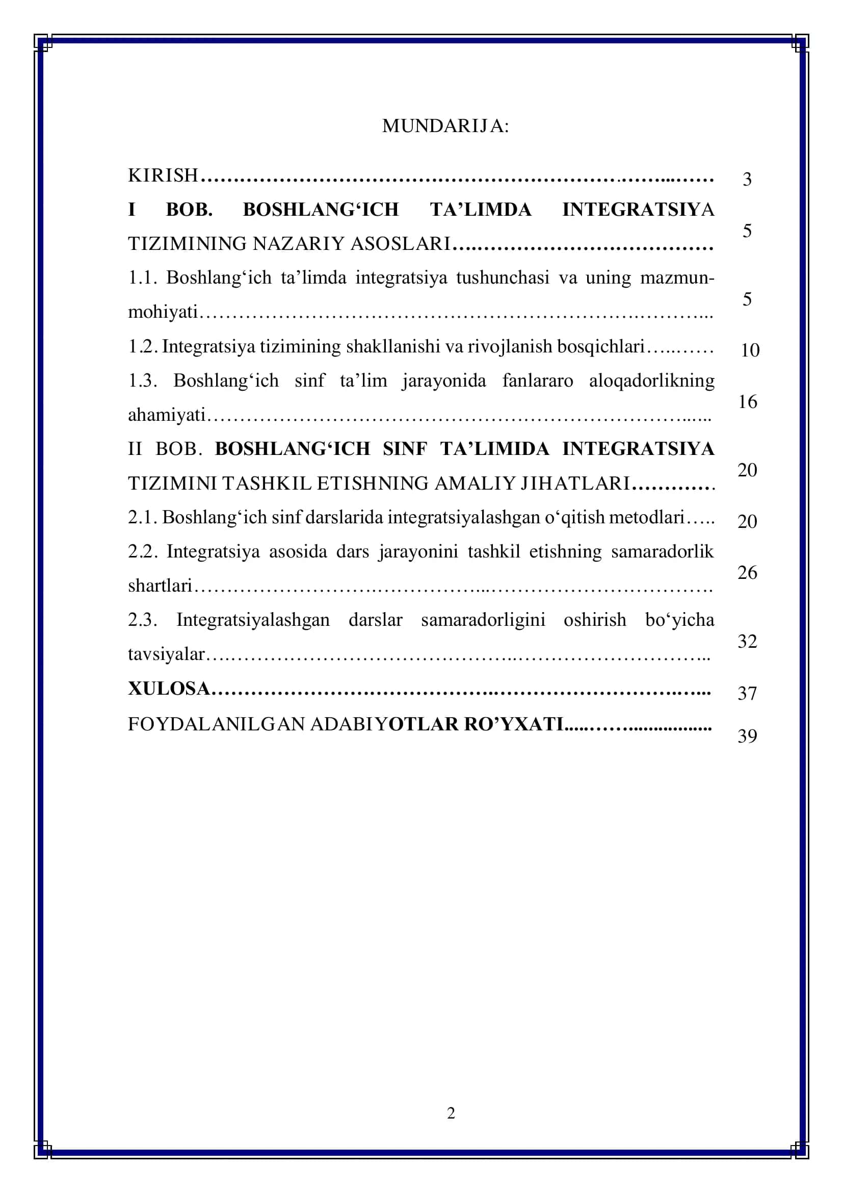 Boshlang'ich sinflarda integratsiya tizimining nazariy jihatlari 2