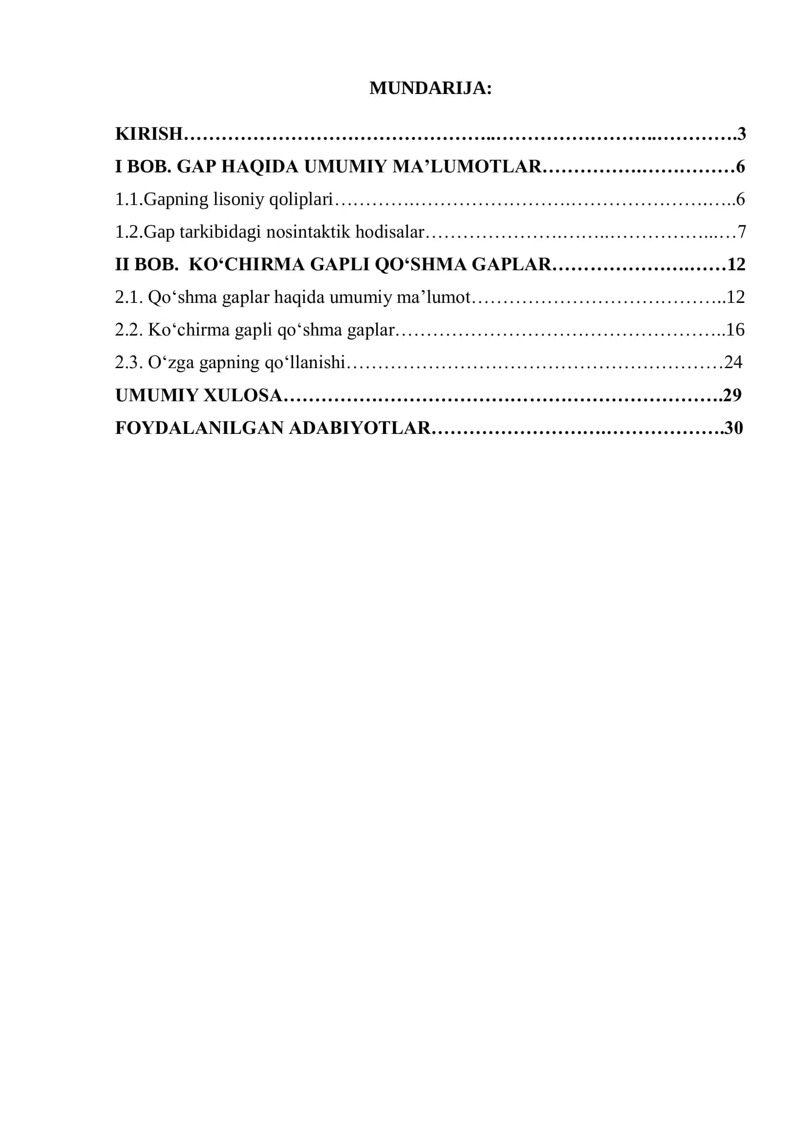 O‘zga Gapning Turlari 2