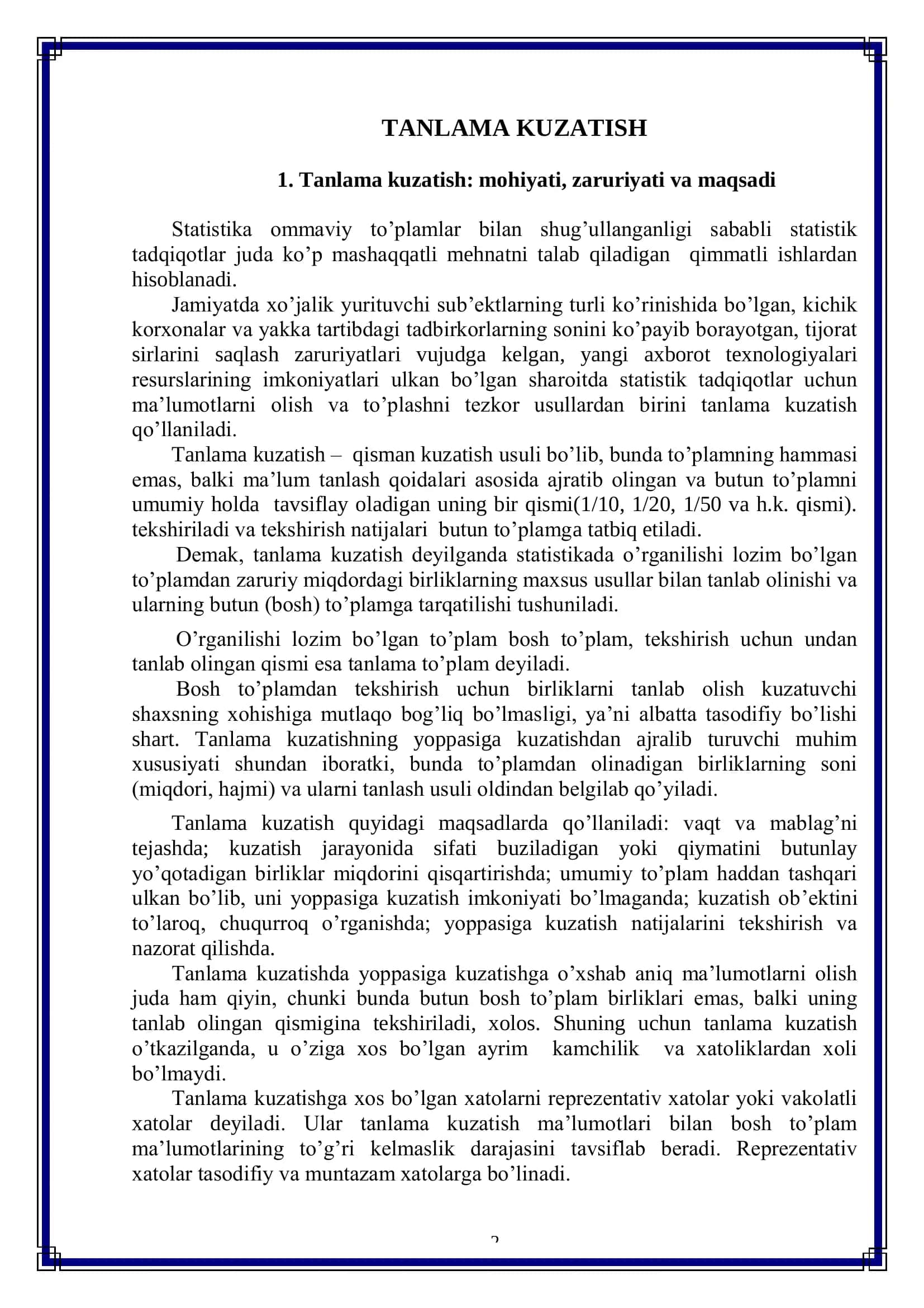 Tanlama kuzatish 2