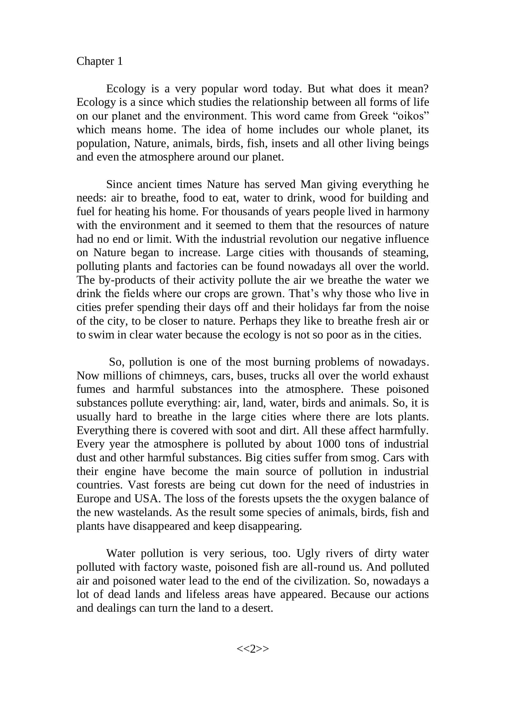 Реферат по дисциплине «Chapter 1» на тему: Ecology 2