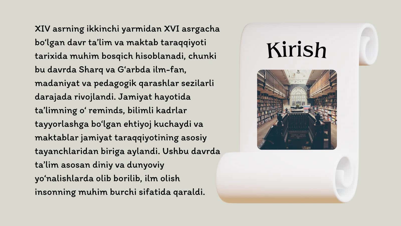 Ta'lim va maktab taraqqiyoti tarixi 2