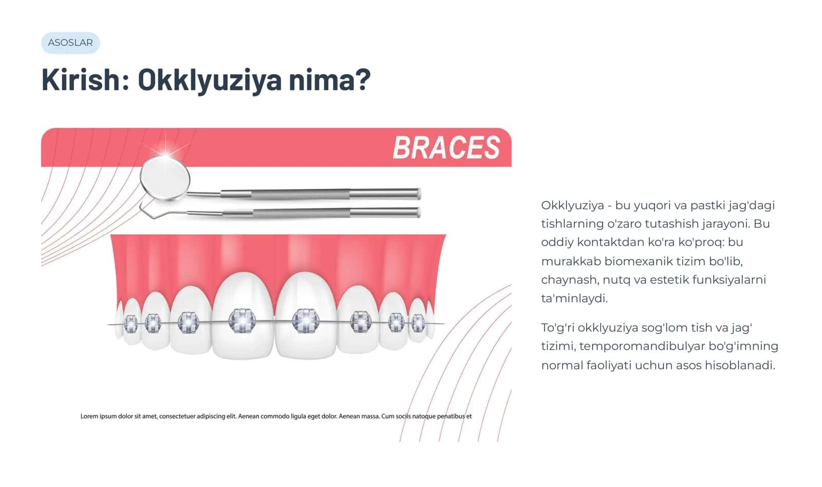 Okklyuziya turlari. Markaziy okklyuziya belgilari. 2