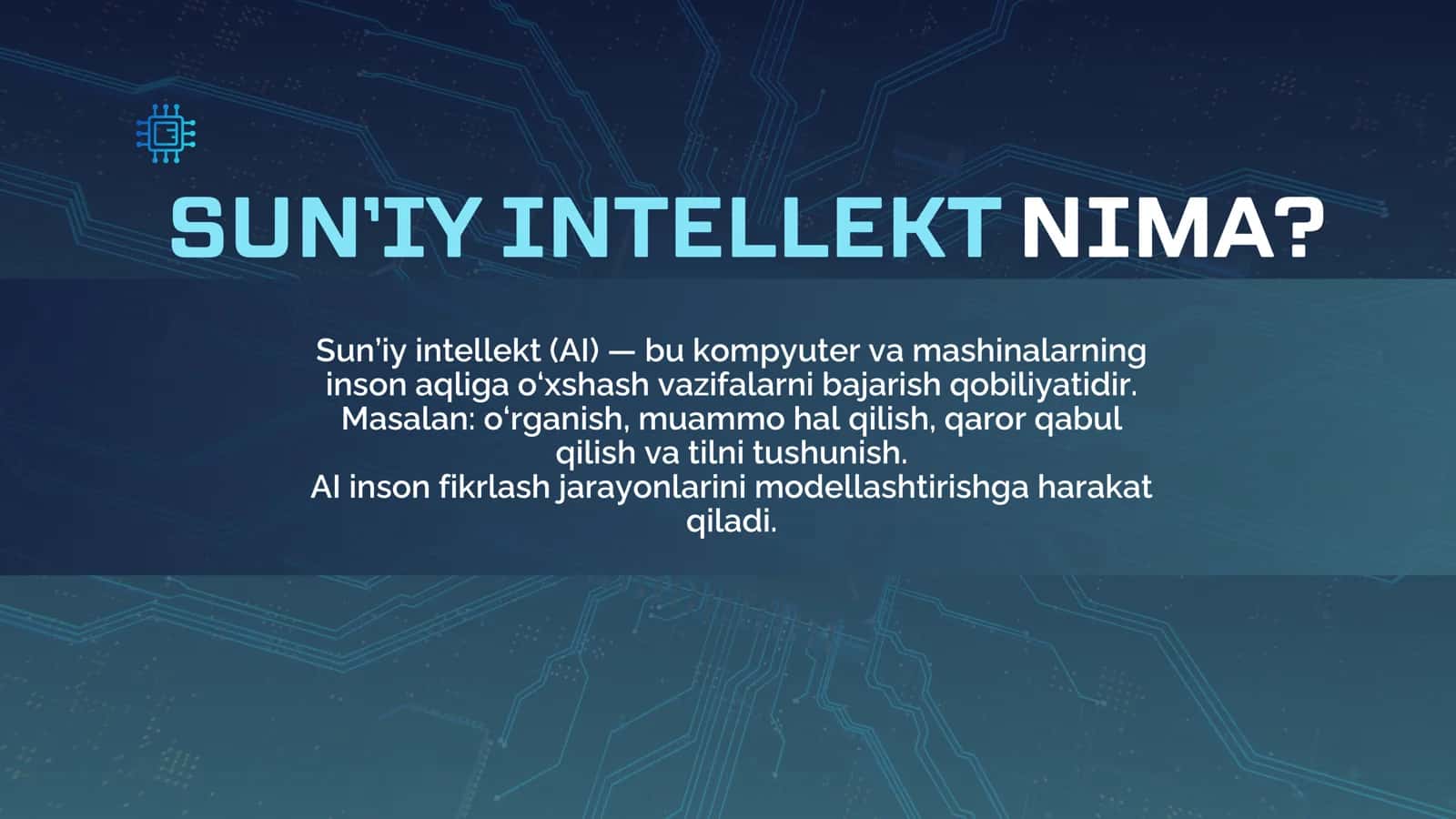AI Sun’iy intellekt asoslari 2