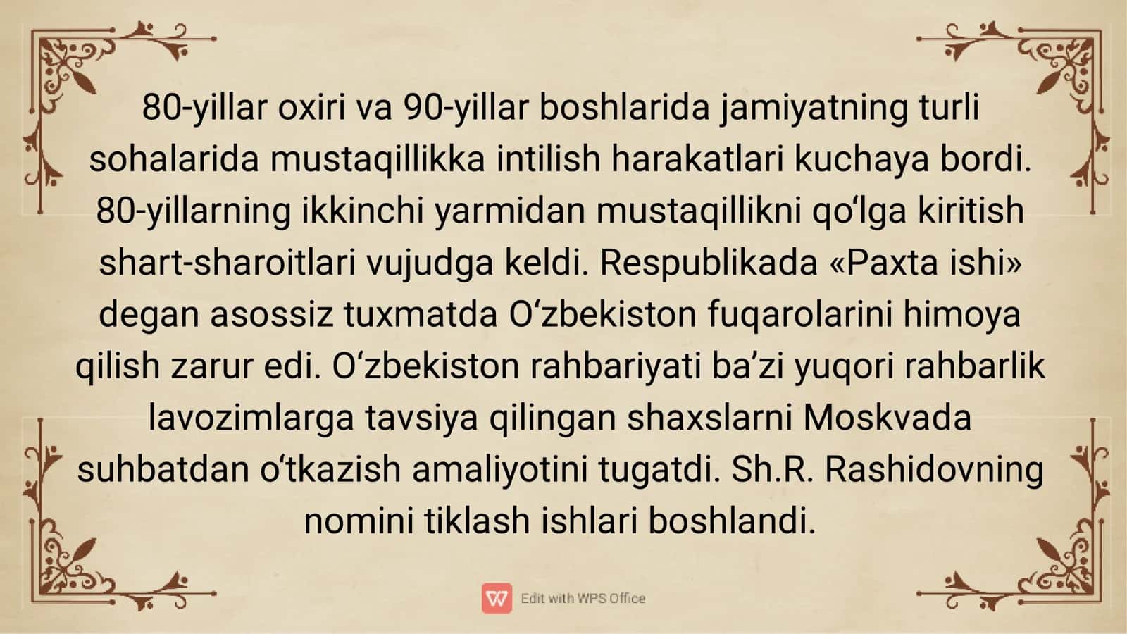 Mustaqil O'zbekiston Respublikasining tashkil topishi va uning tarixiy ahamiyati 2