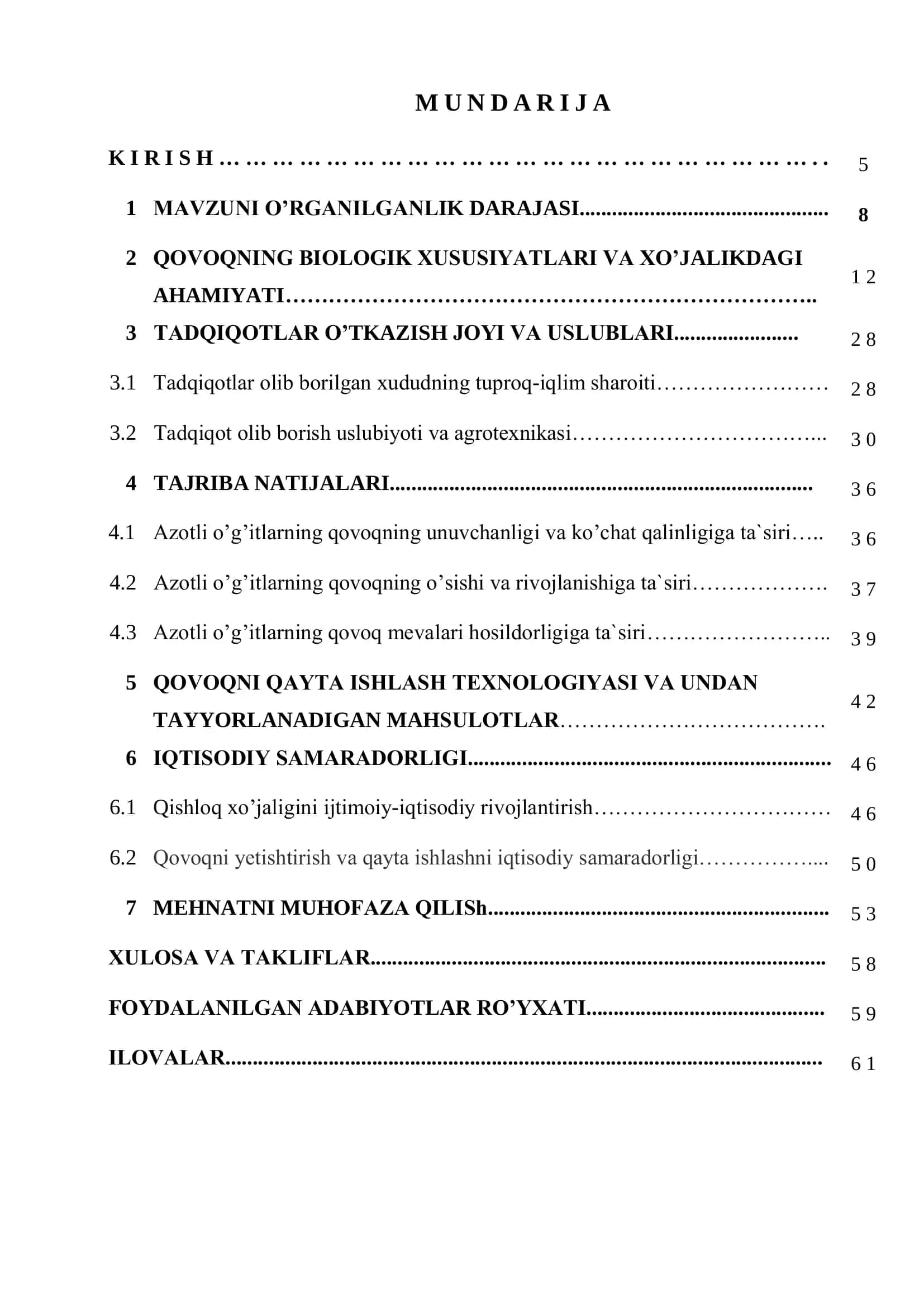 Qovoq mevasini yetishtirish va uni qayta ishlash texnologiyasini o’rganish 2