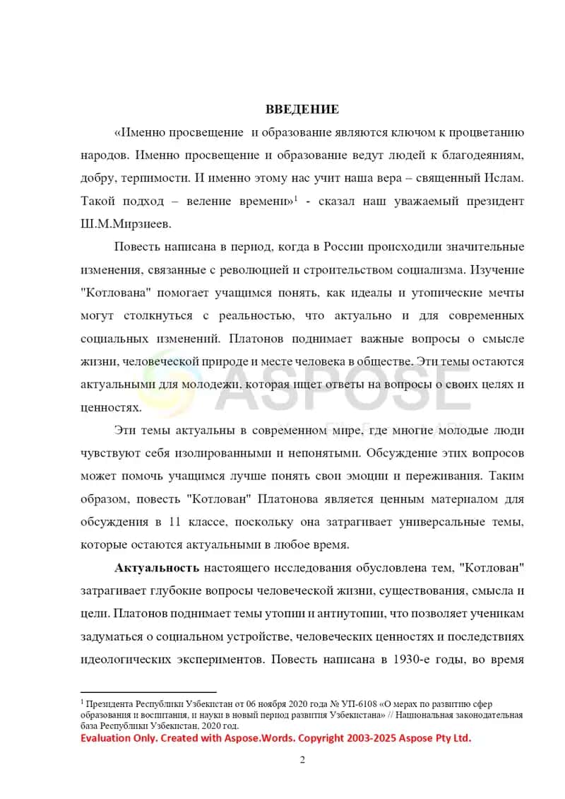 "Повесть Платонова А.Н Котлован в 11 классе" 2