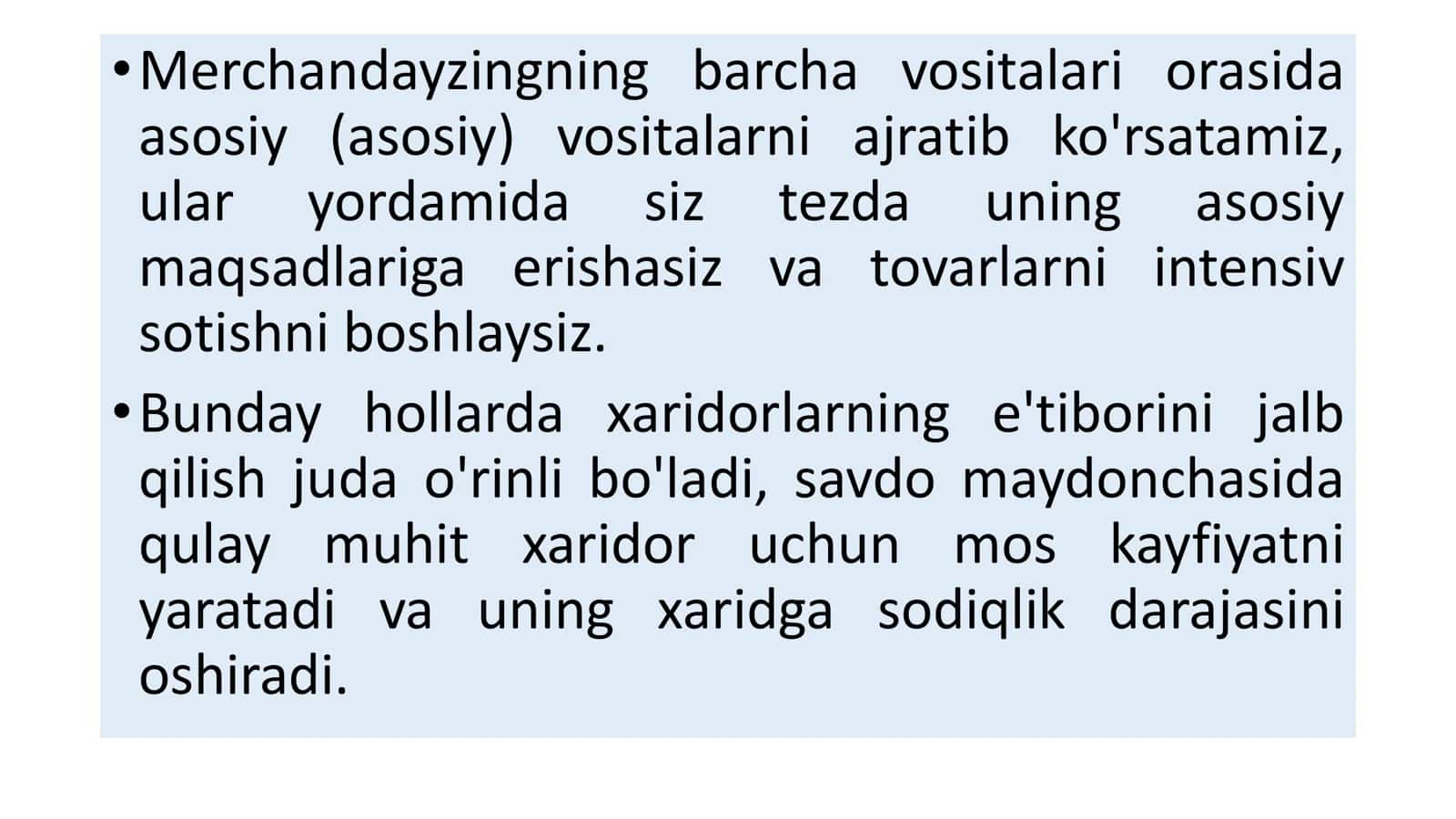 Merchandayzingning barcha vositalari va texnologiyalari 2