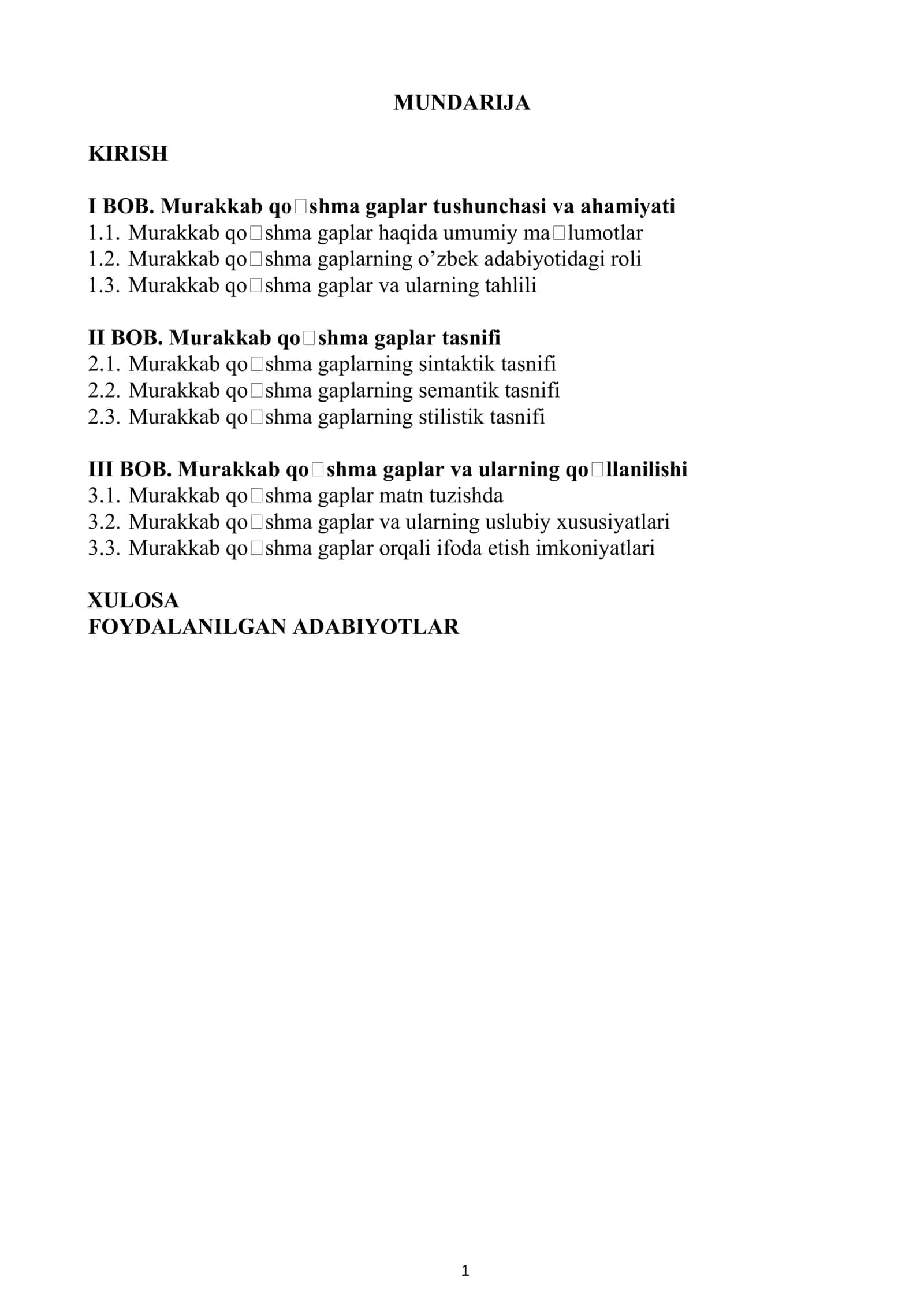 Murakkab qoʻshma gaplar tasnifi masalasi 2