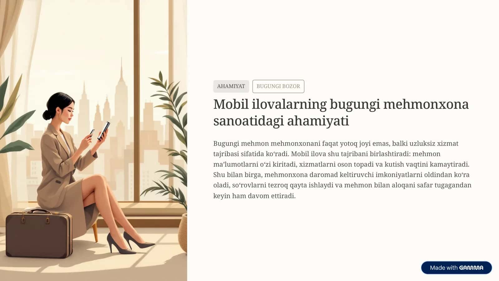 Mehmonxona Xizmatlarida Mobil Ilovalardan Foydalanish: Kelajak Yechimlari 2