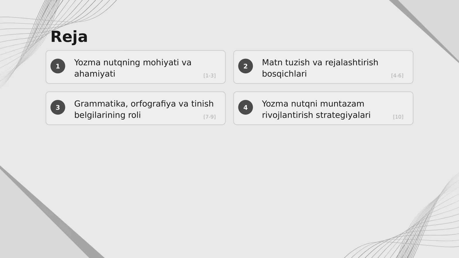 Yozma nutq va uni takomillashtirish usullari 2