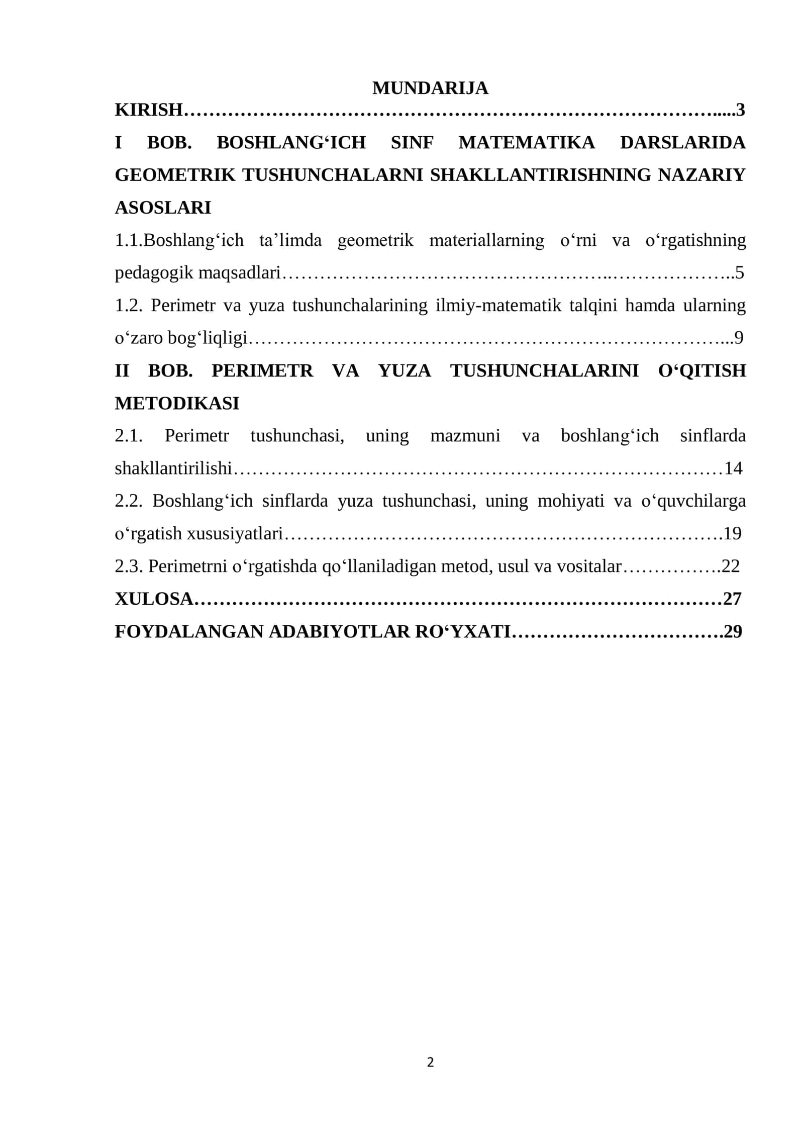 Boshlang‘ich sinflarda perimetr va yuza tushunchalarini o‘rgatish metodikasi 2