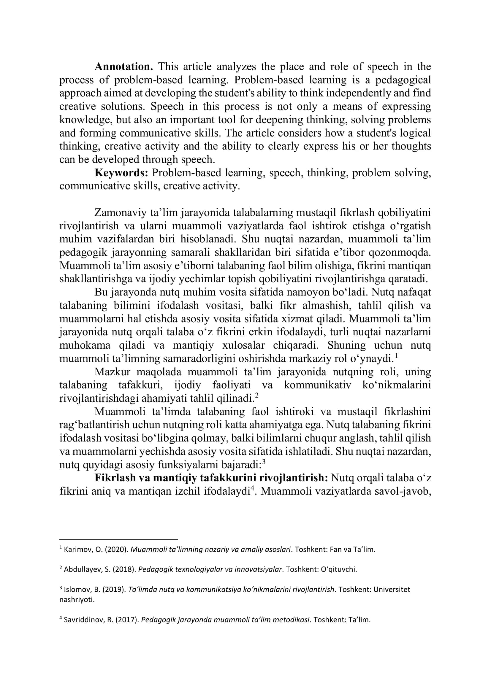 MUAMMOLI TA'LIMDA NUTQNING ROLI 2
