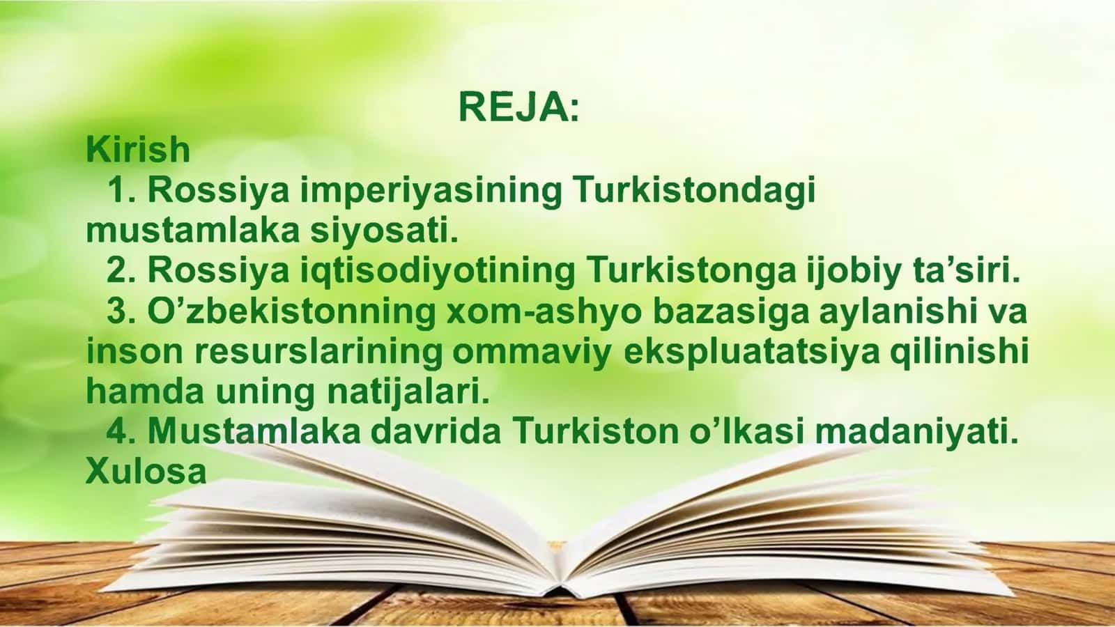 “TARIX SHOHIDLIGI VA SABOQLARI” KITOBINING O’RGANILISHI 2