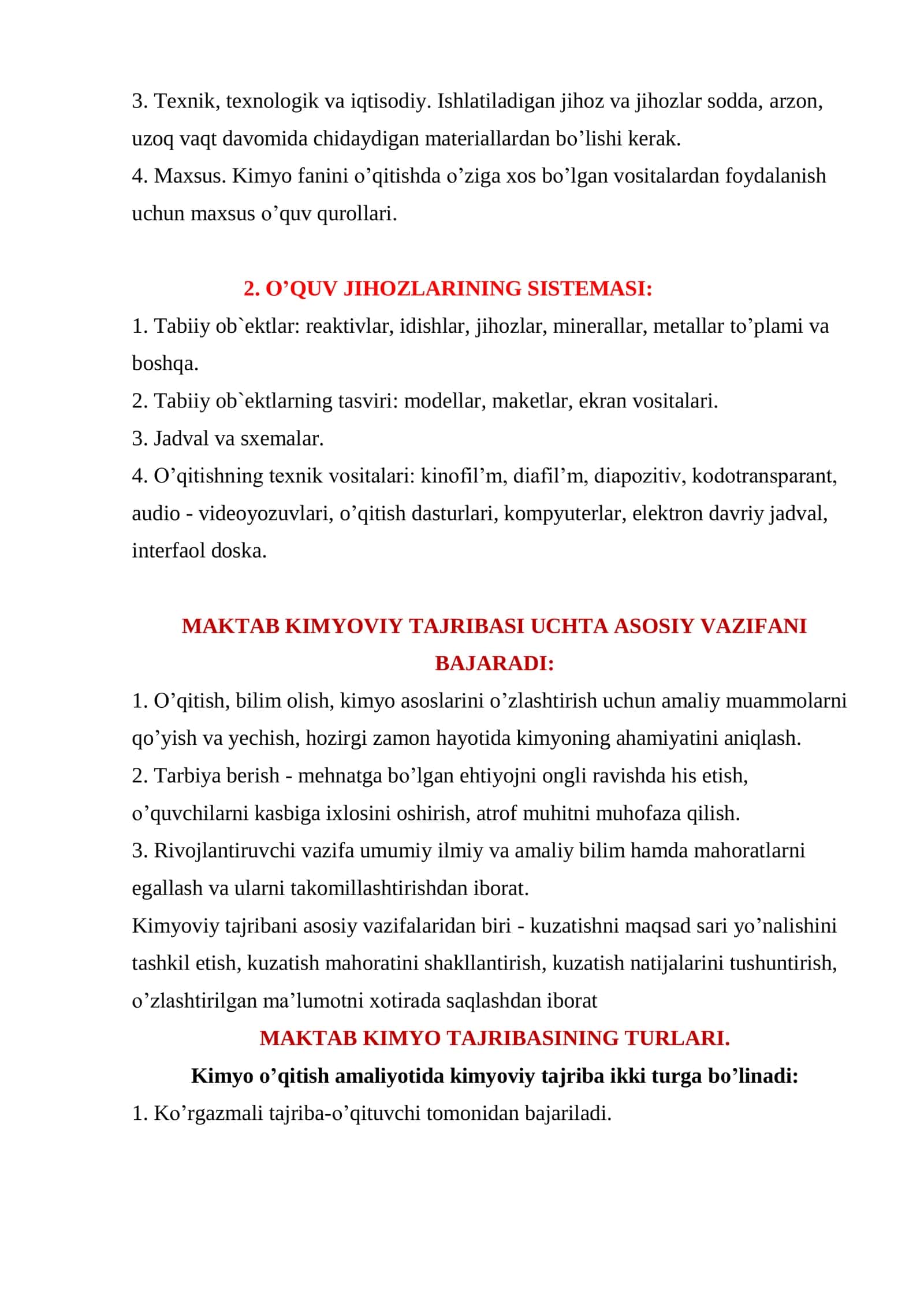 Kimyo darslarida laboratoriya ishlarini o`tkazish metodikasi (II-qism) 2