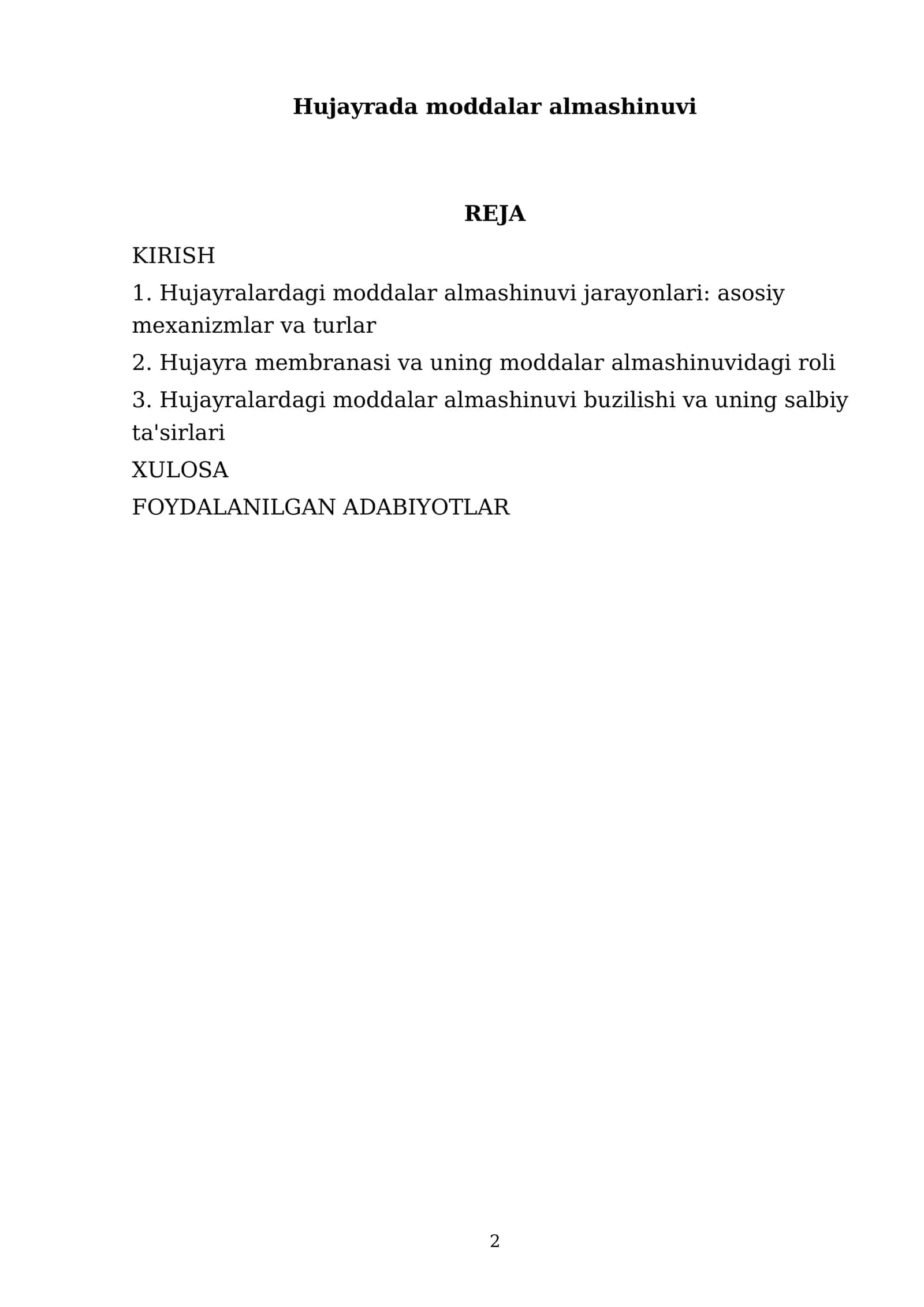 Hujayrada moddalar almashinuvi 2