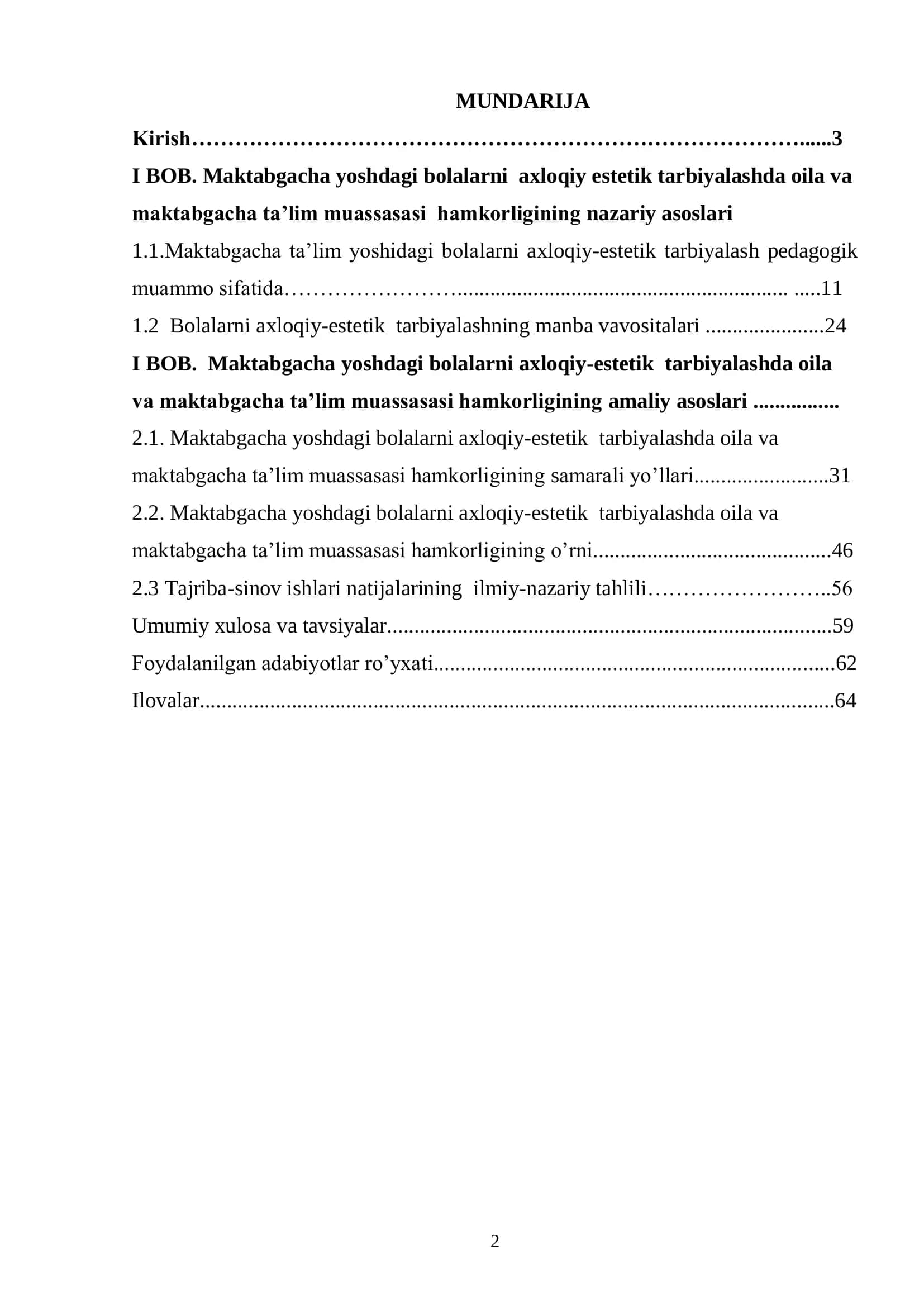 Maktabgacha ta’lim yoshdagi bolalarni axloqiy-estetik tarbiyalashda oila va maktabgacha ta’lim muassasining hamkorligi 2