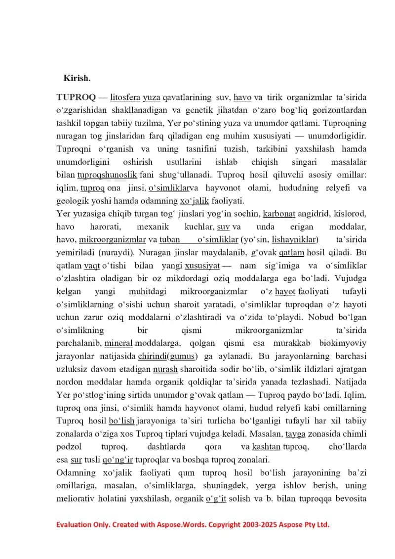 Tuproqning tarkibi va unumdorligi 2