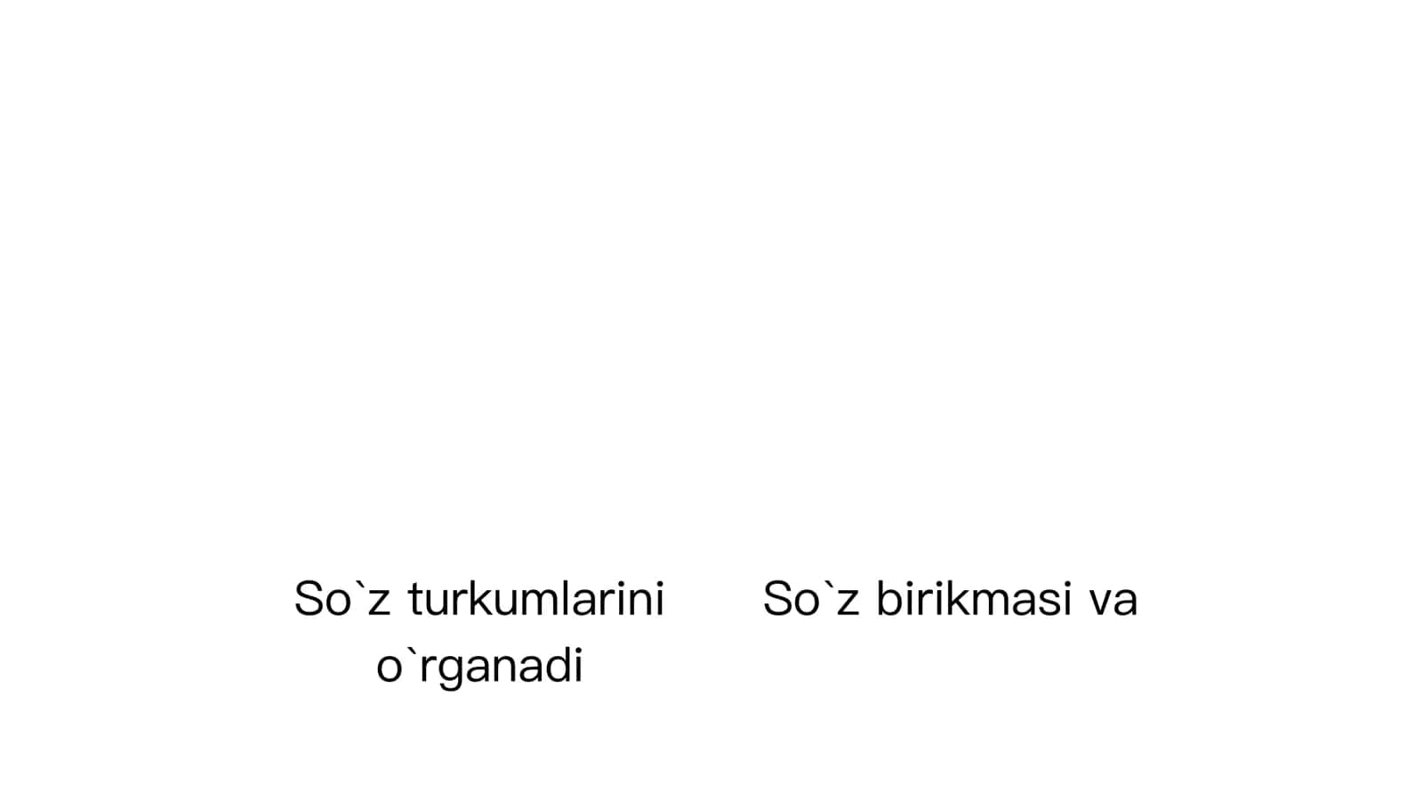 Morfologiya, so`zlarni turkumlarga ajratish 2