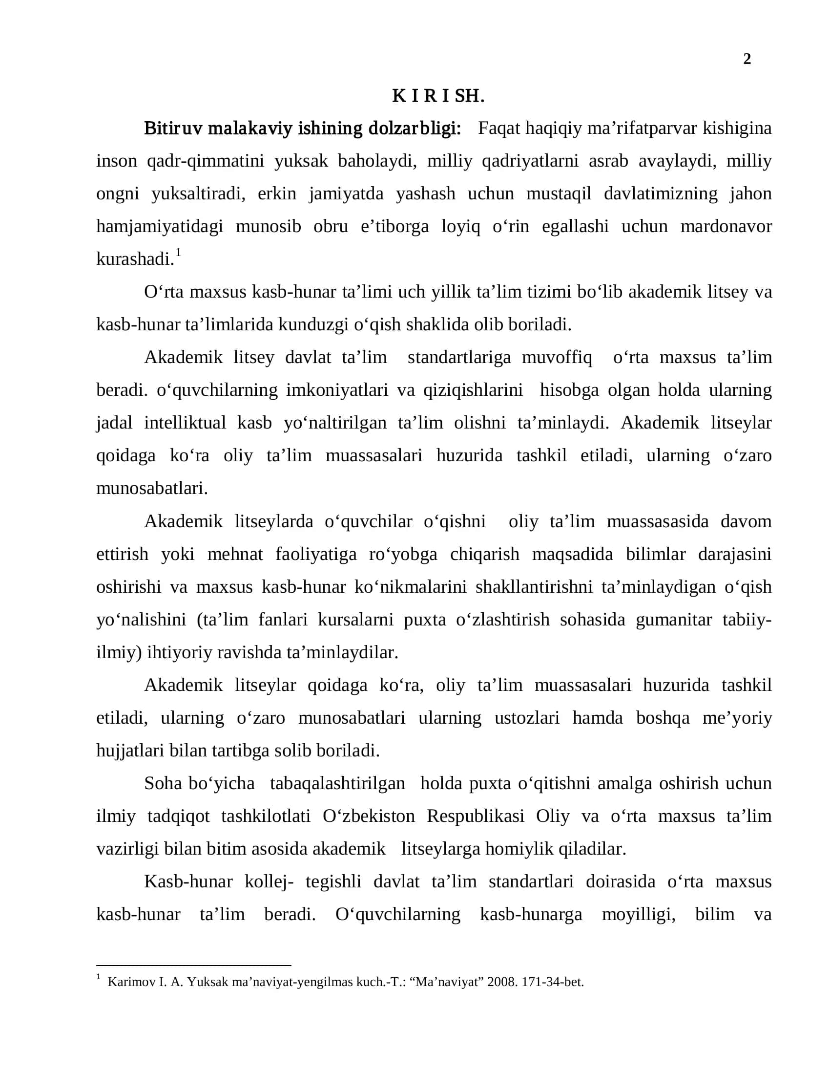 Akademik litsey va kollej rahbarlarining malakasini oshirish jarayonida variativ dasturlardan foydalanish 2
