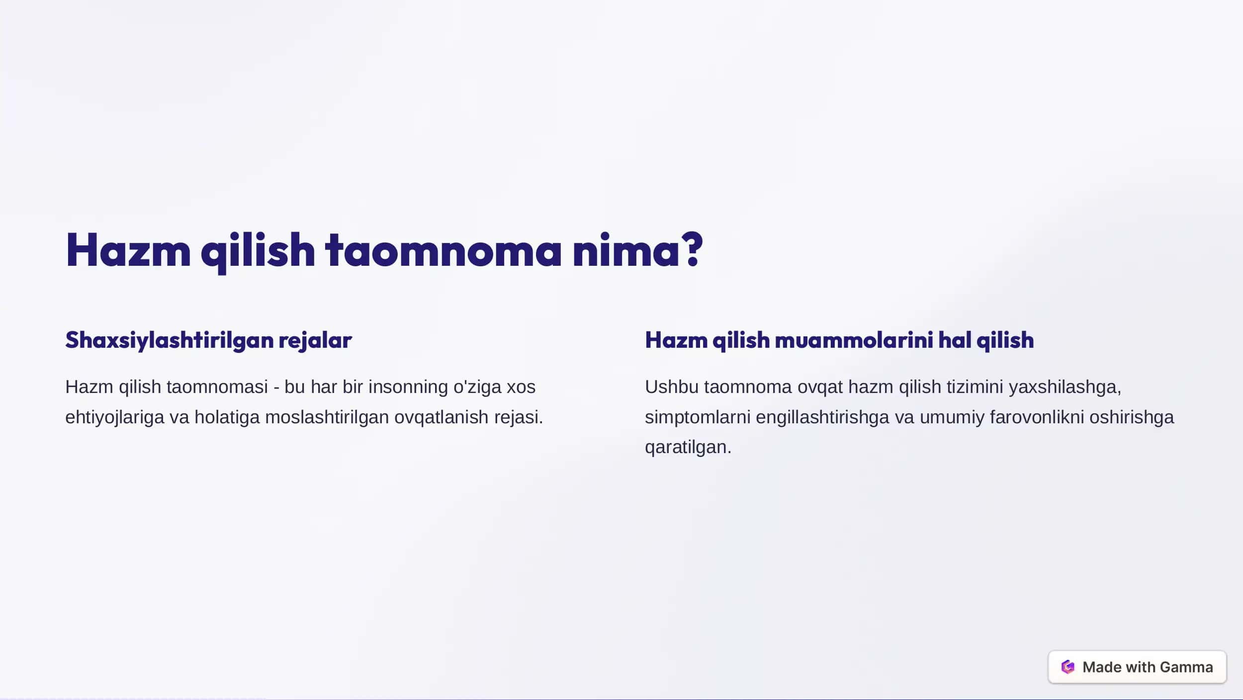 Hazm qilish taomnoma 2