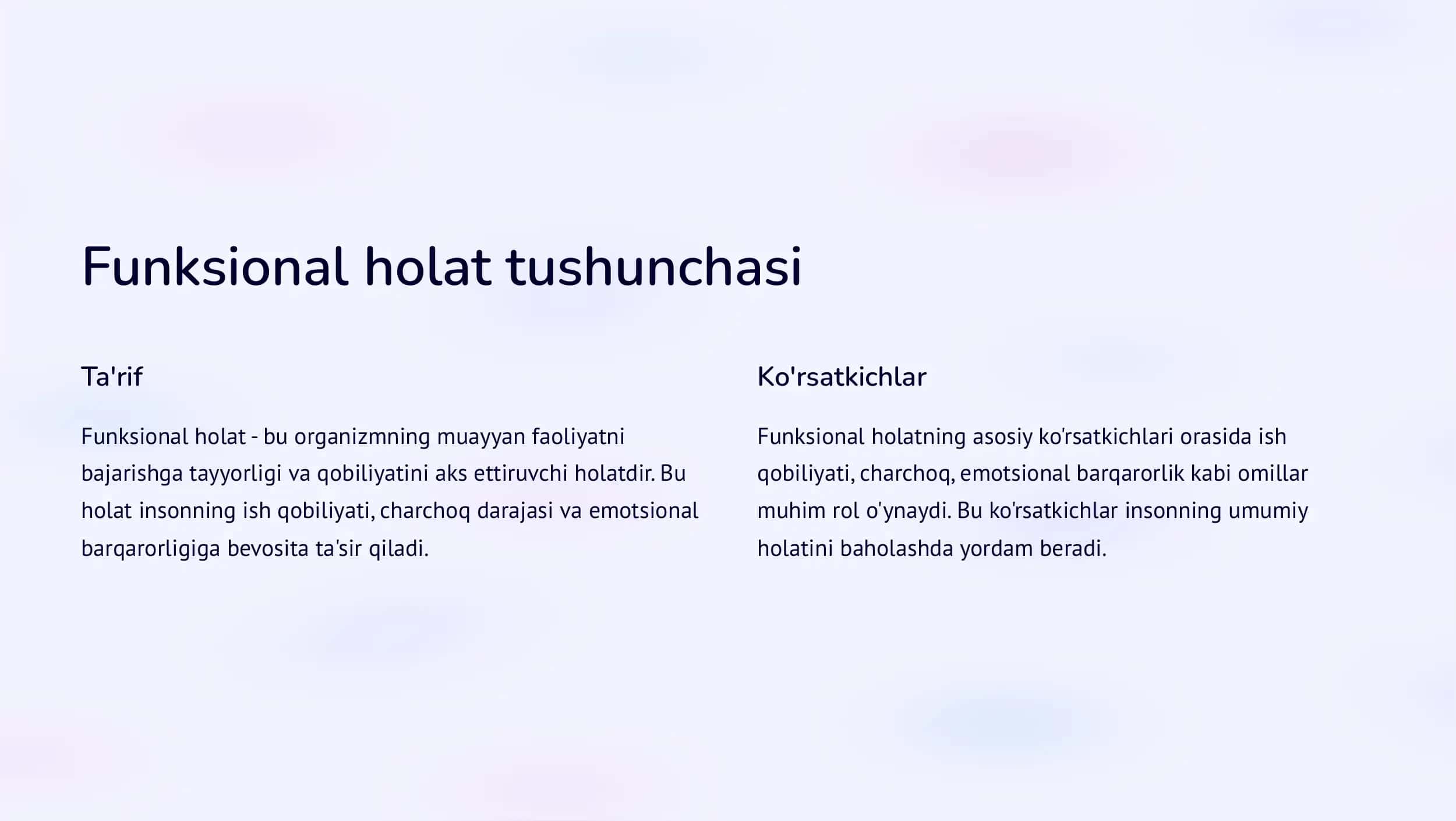 Shaxsning funksional holatini psixologik o'zini o'zi boshqarish 2