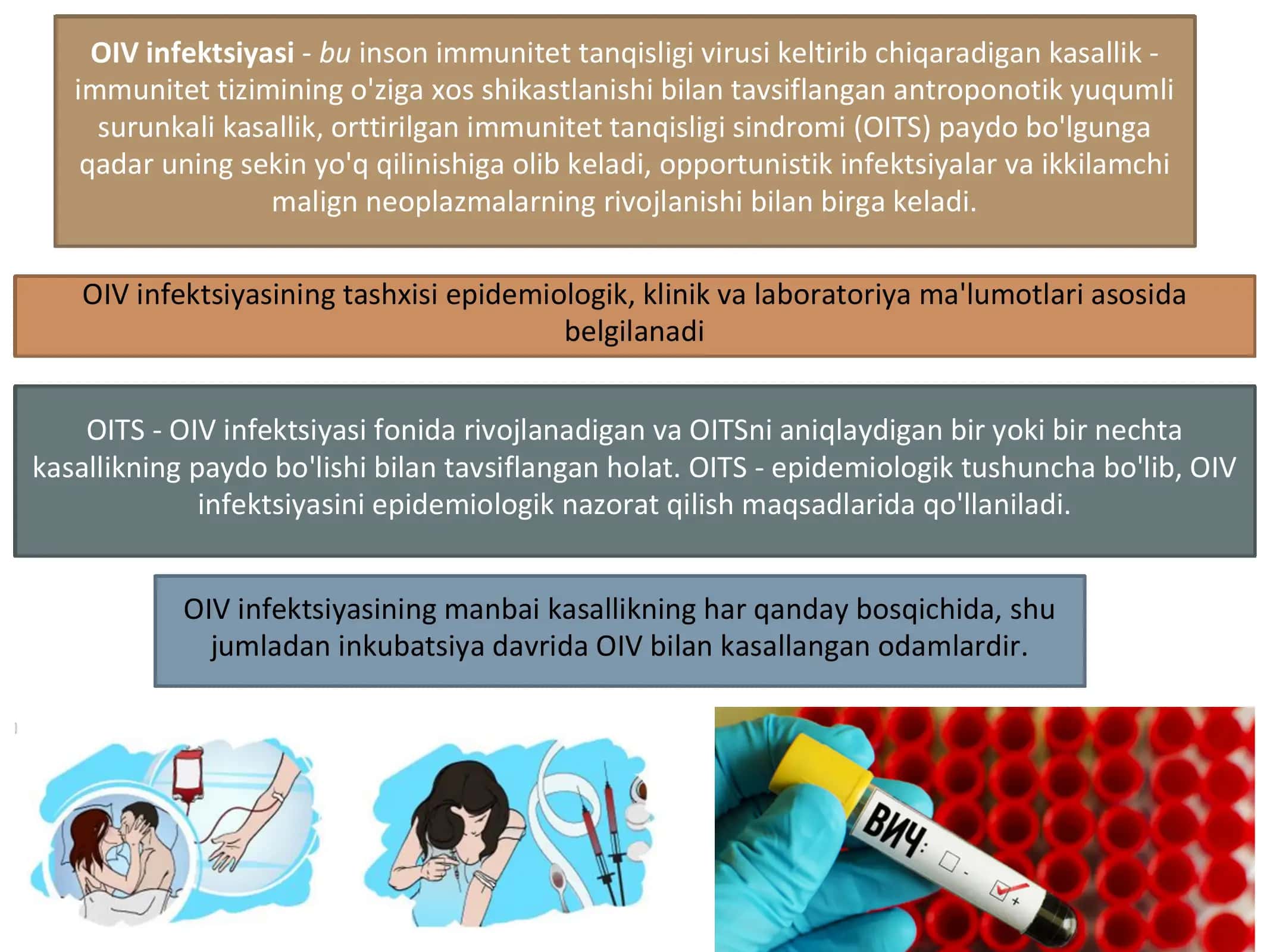 Qon quyish paytidagi spid infeksiyalari yuqishi 2