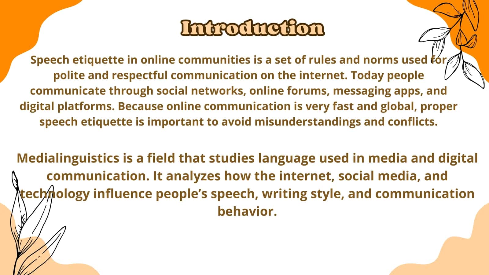 Speech etiquette in online communities. Medialinguistics analysis 2