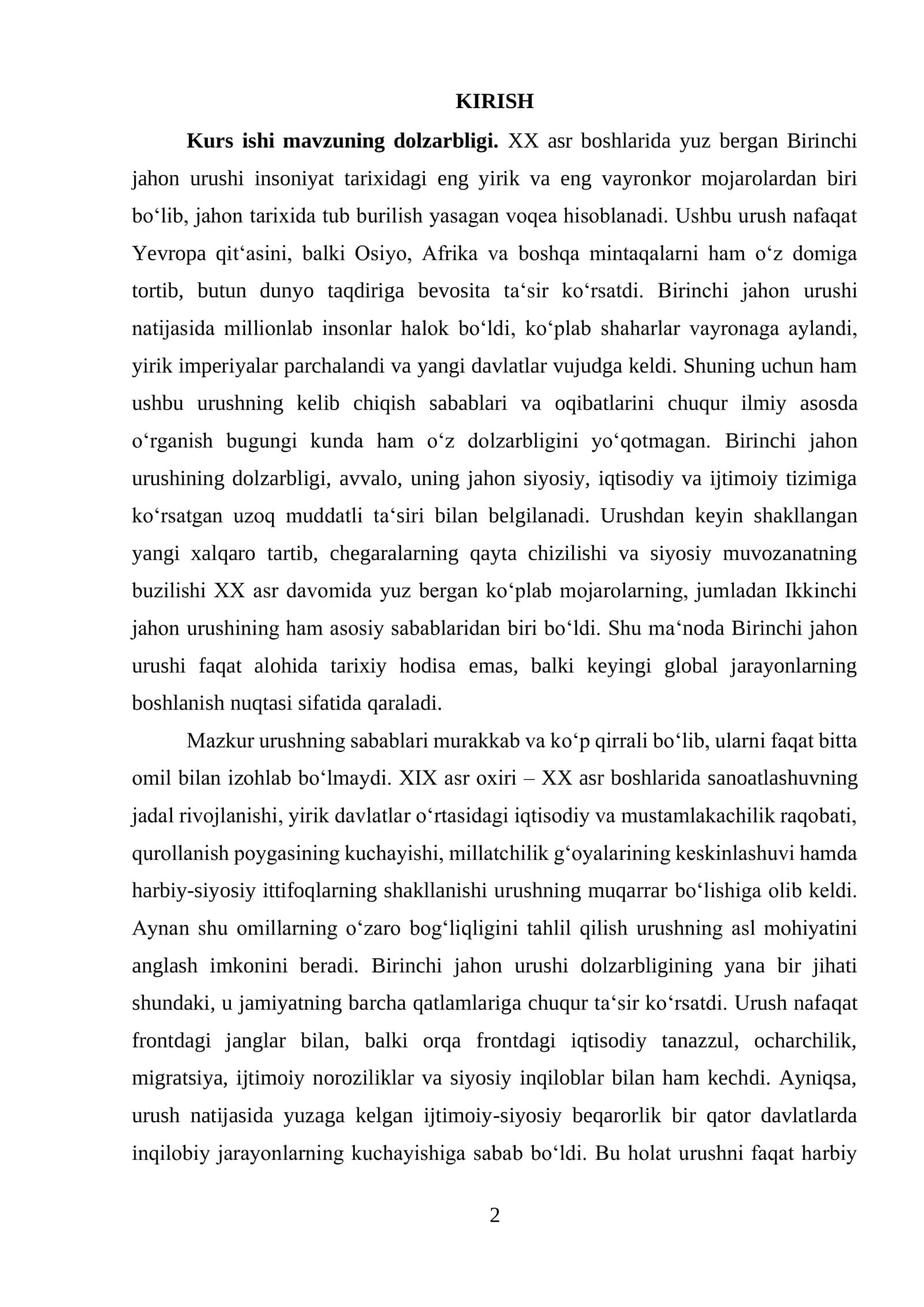 Birinchi jahon urushi 2