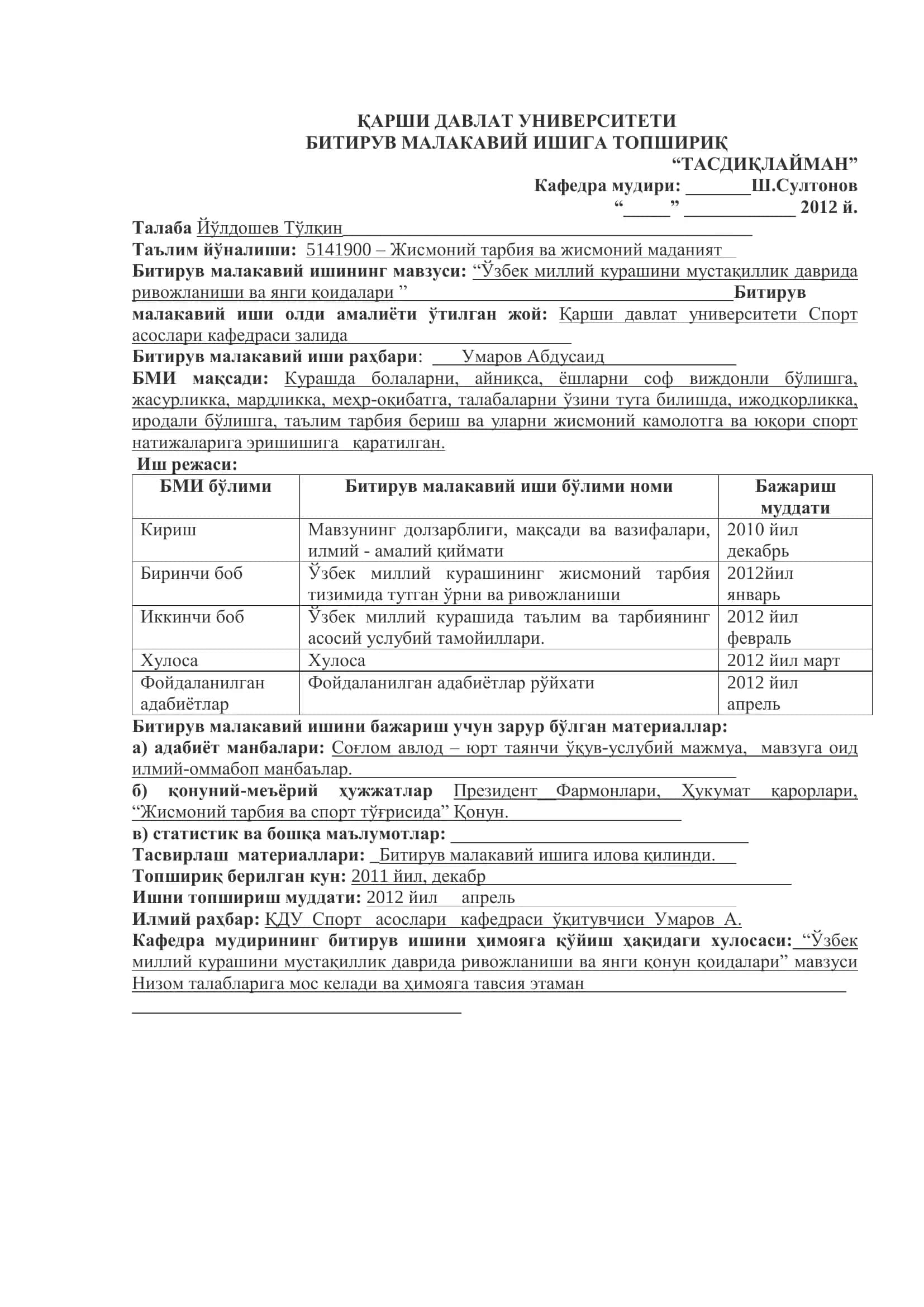 Ўзбек миллий курашини мустақиллик даврида ривожлантириш ва янги қоидалари 2